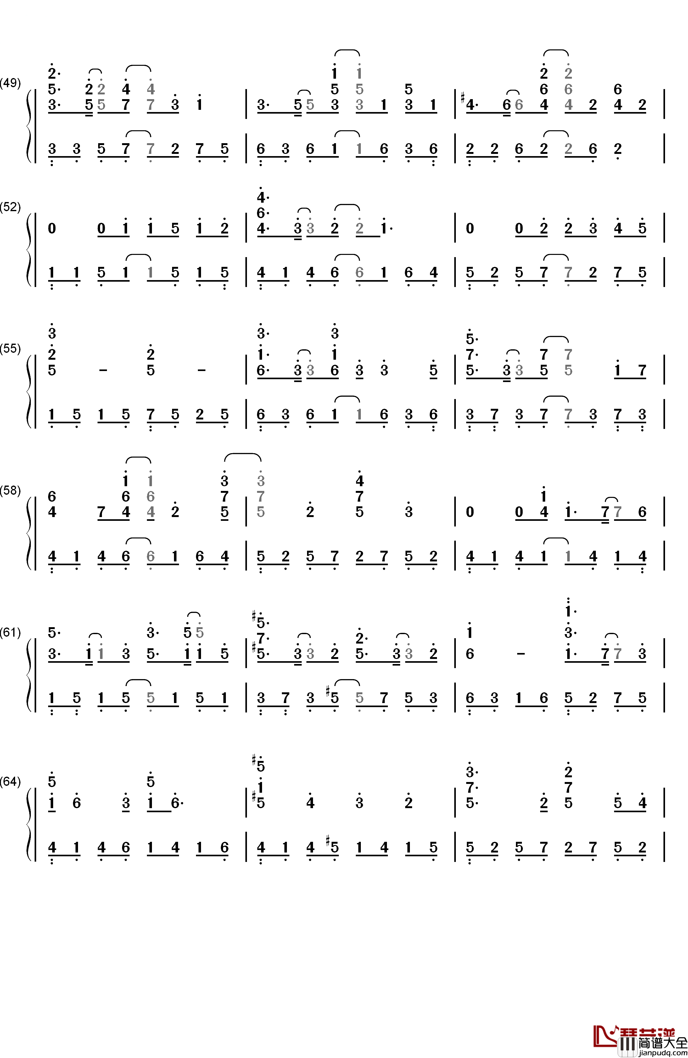 疾走钢琴简谱_数字双手_ANZAI