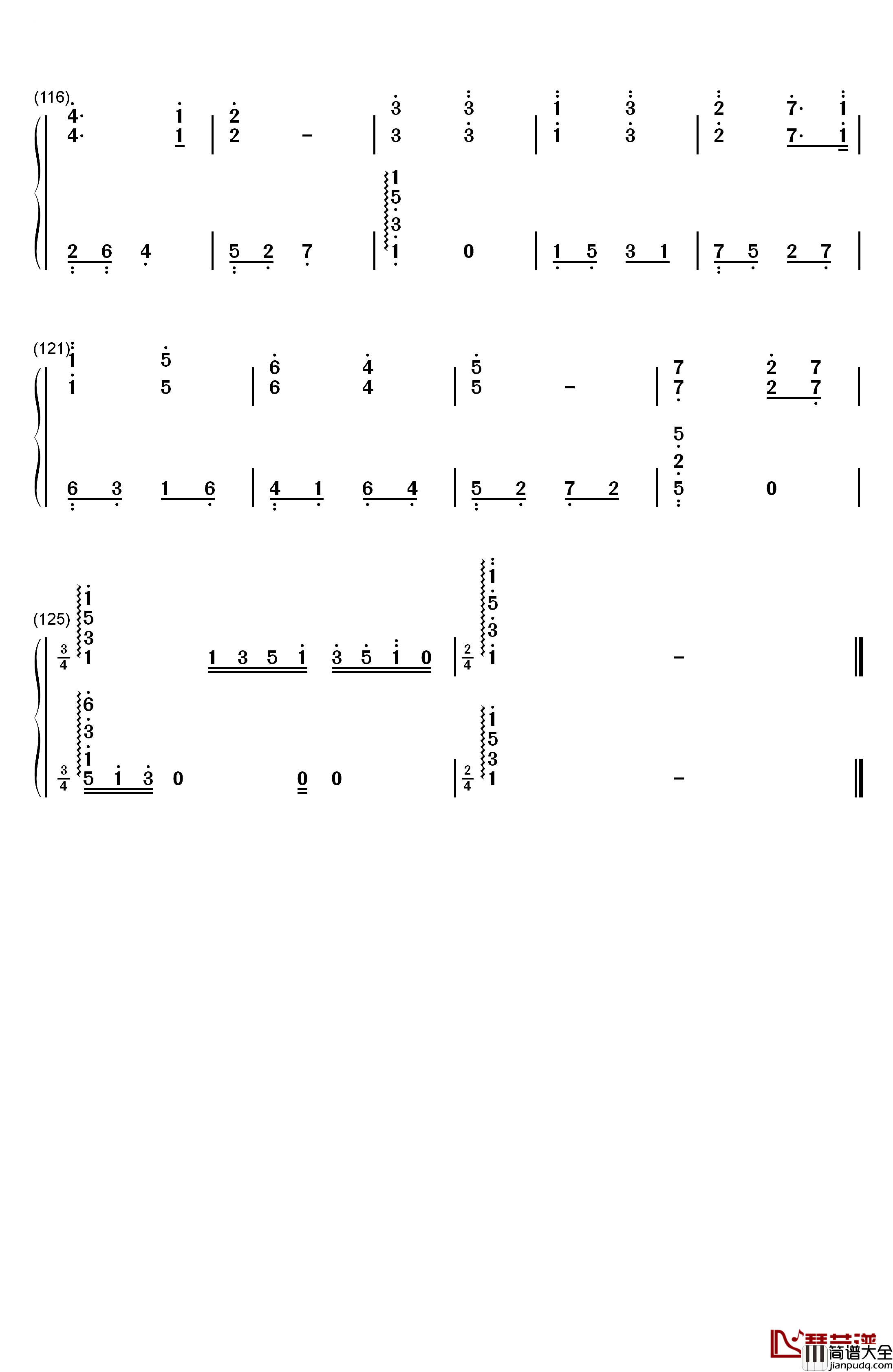 我的骄傲钢琴简谱_数字双手_容祖儿