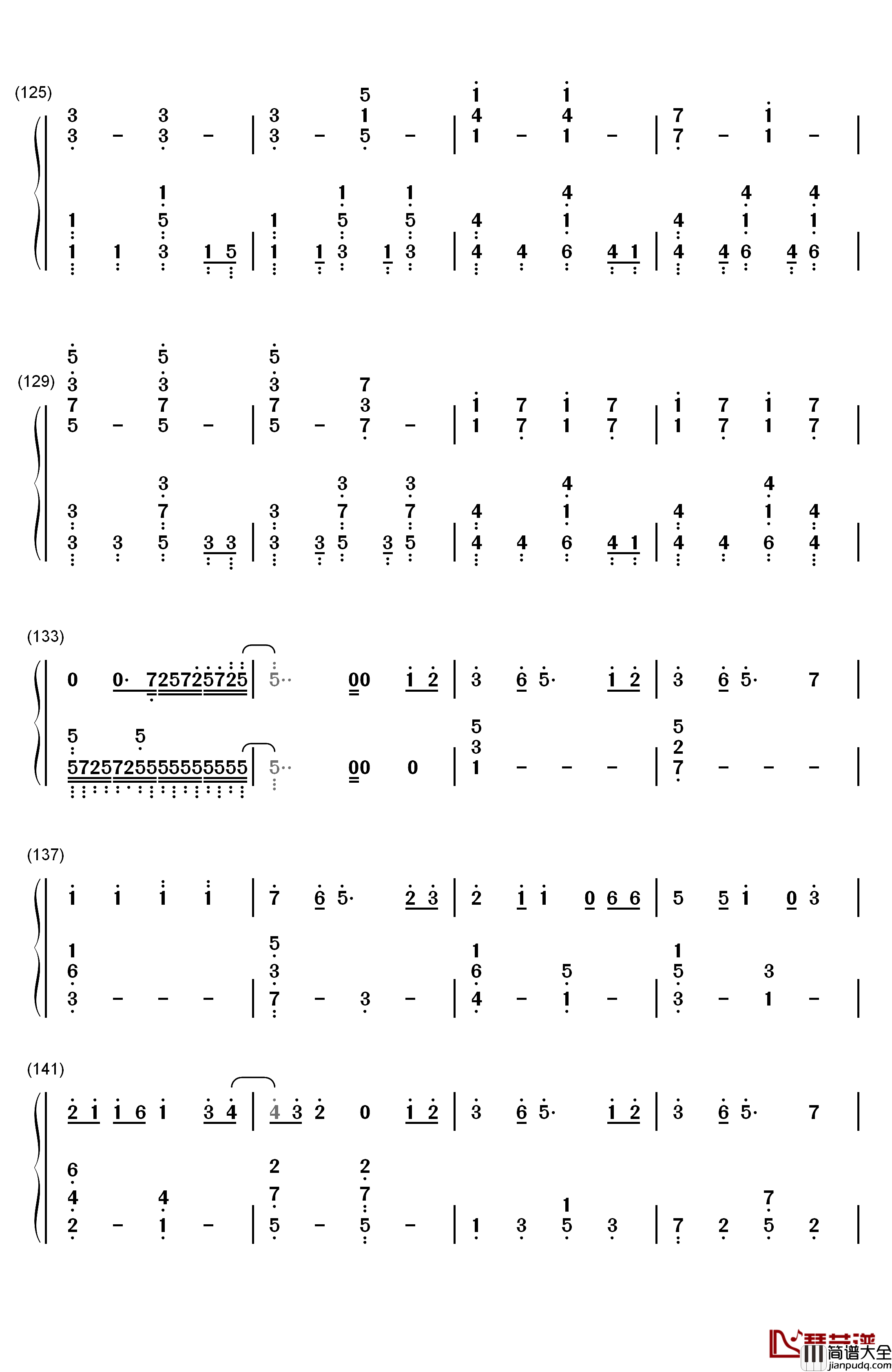 君だったら钢琴简谱_数字双手_HAPPY_BIRTHDAY