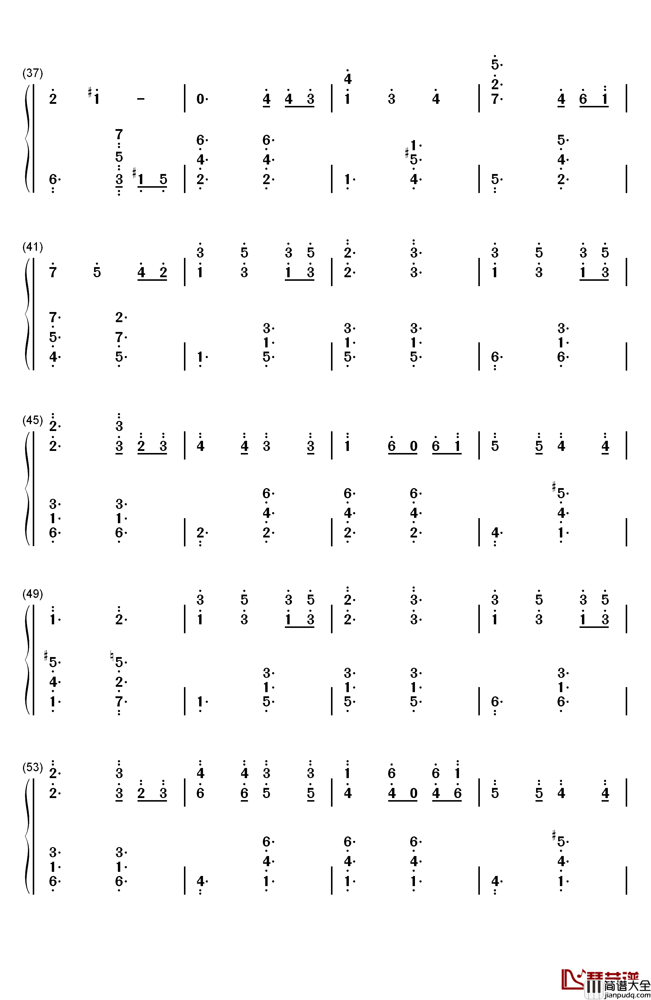 lonely_christmas钢琴简谱_数字双手_陈奕迅