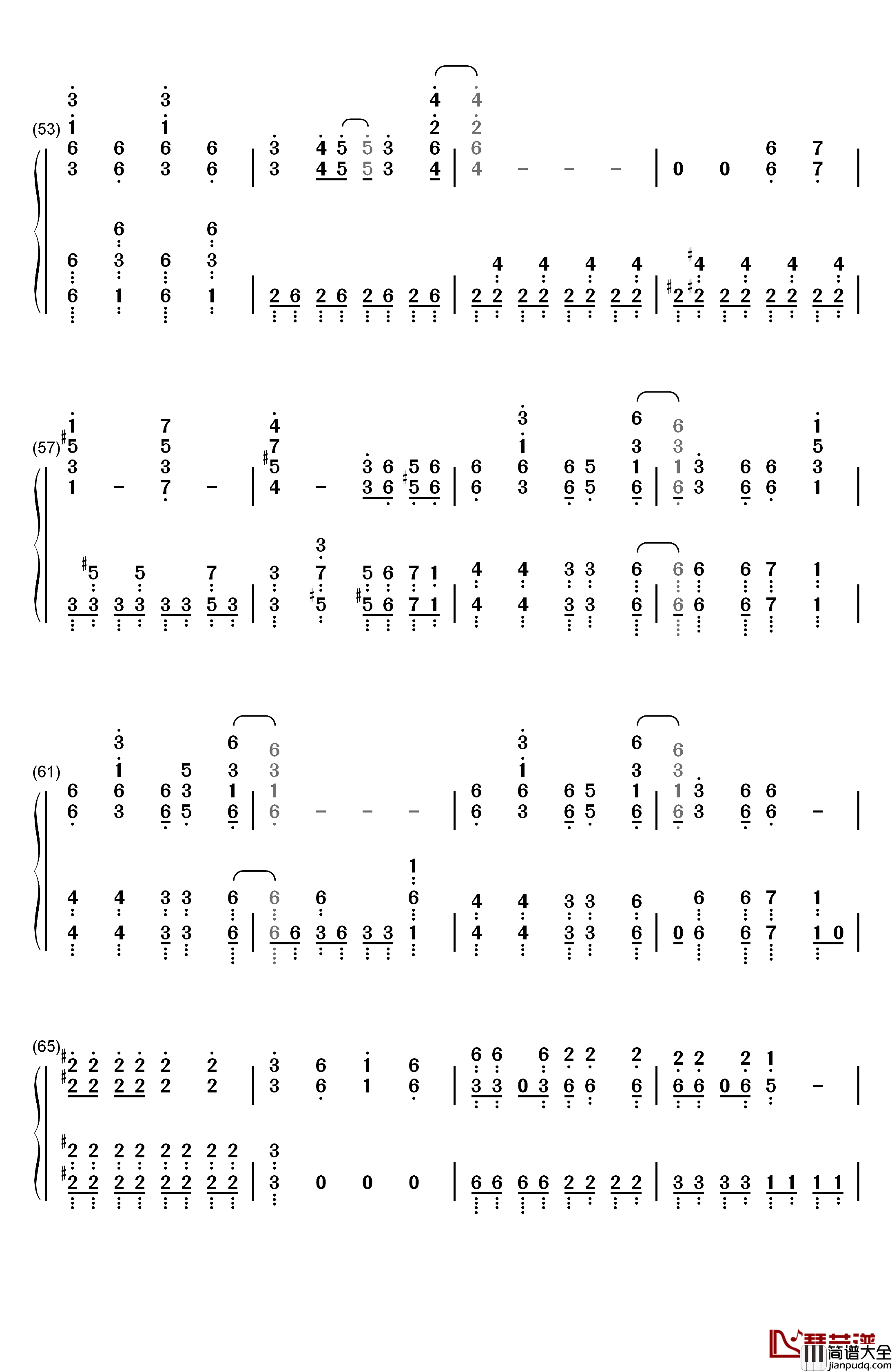 GO_CRY_GO钢琴简谱_数字双手_OxT