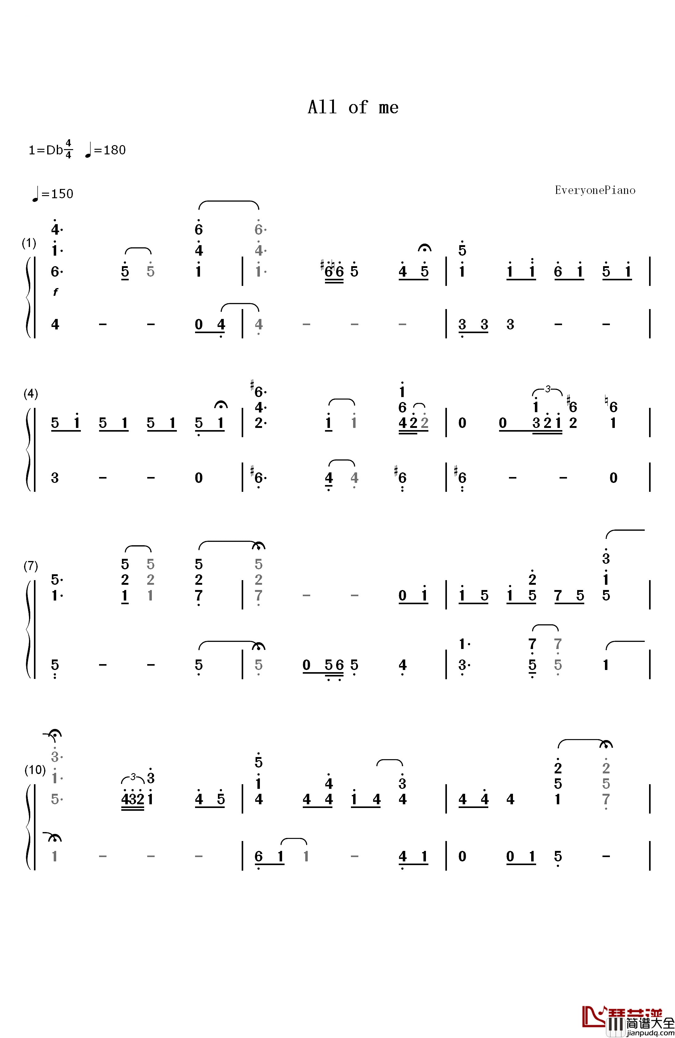 All_of_Me钢琴简谱_数字双手_Jon_Schmidt