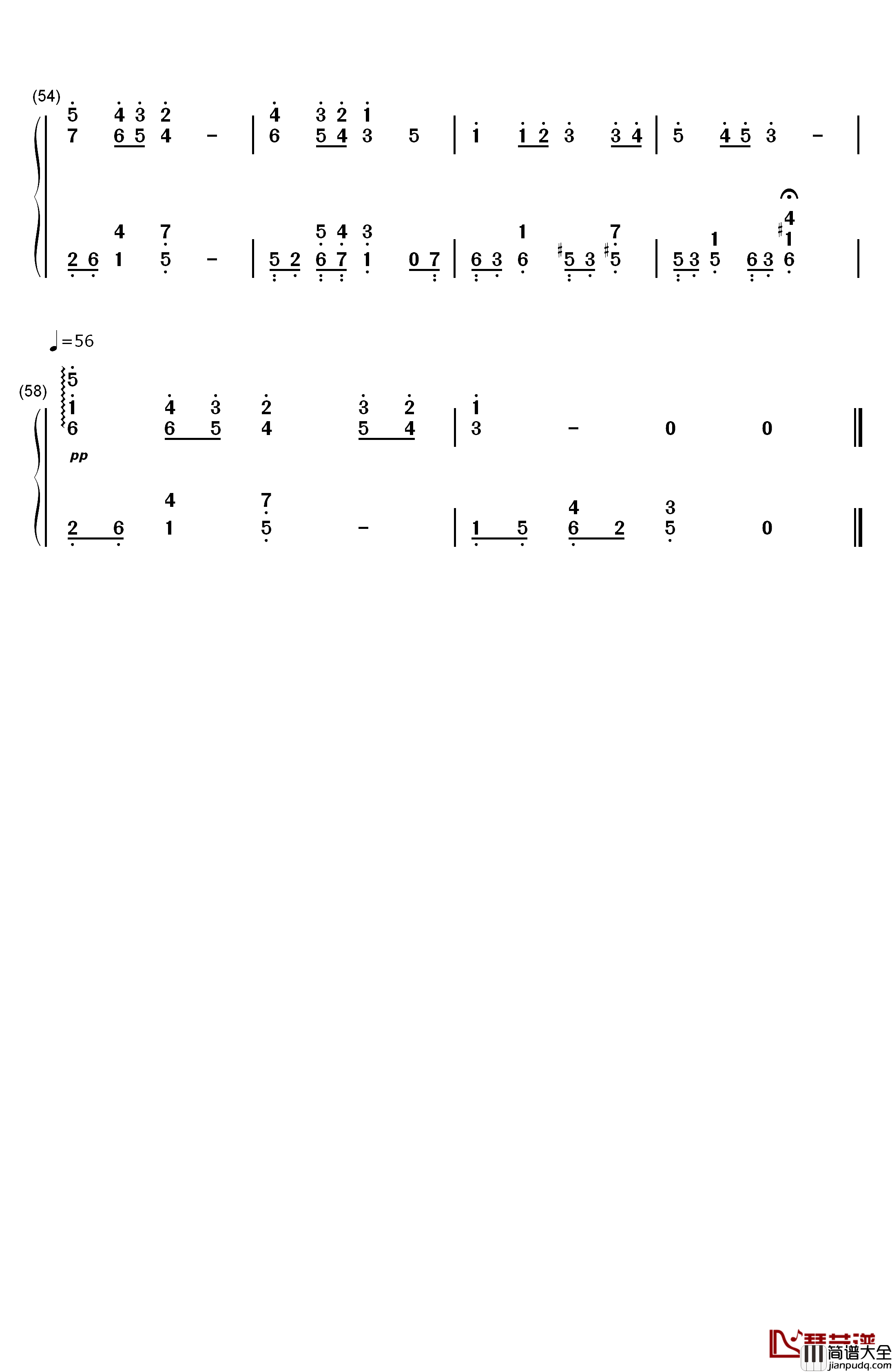 小时候钢琴简谱_数字双手_未知