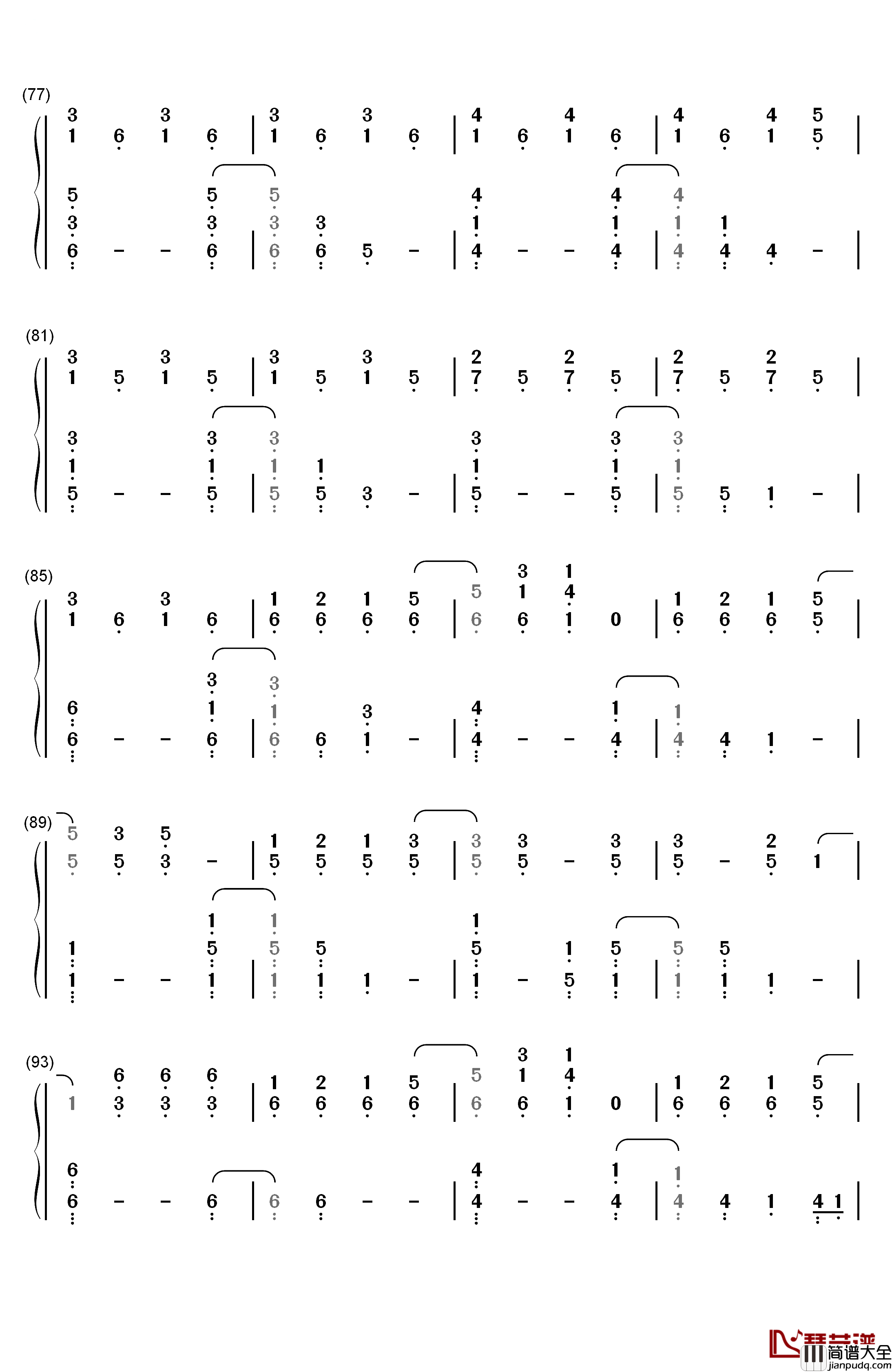 The_Scientist钢琴简谱_数字双手_Coldplay