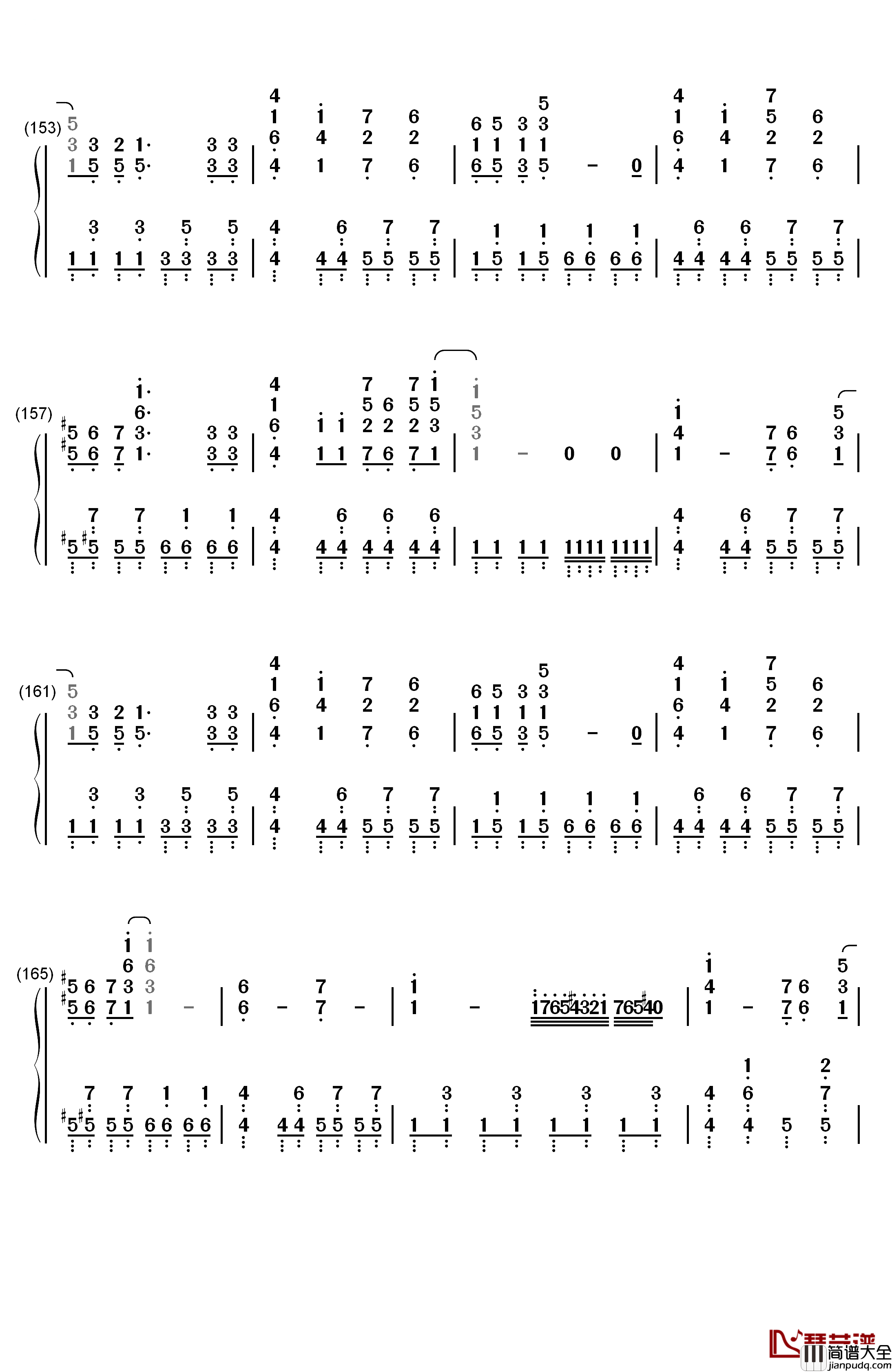 ノンファンタジー钢琴简谱_数字双手_LIP×LIP