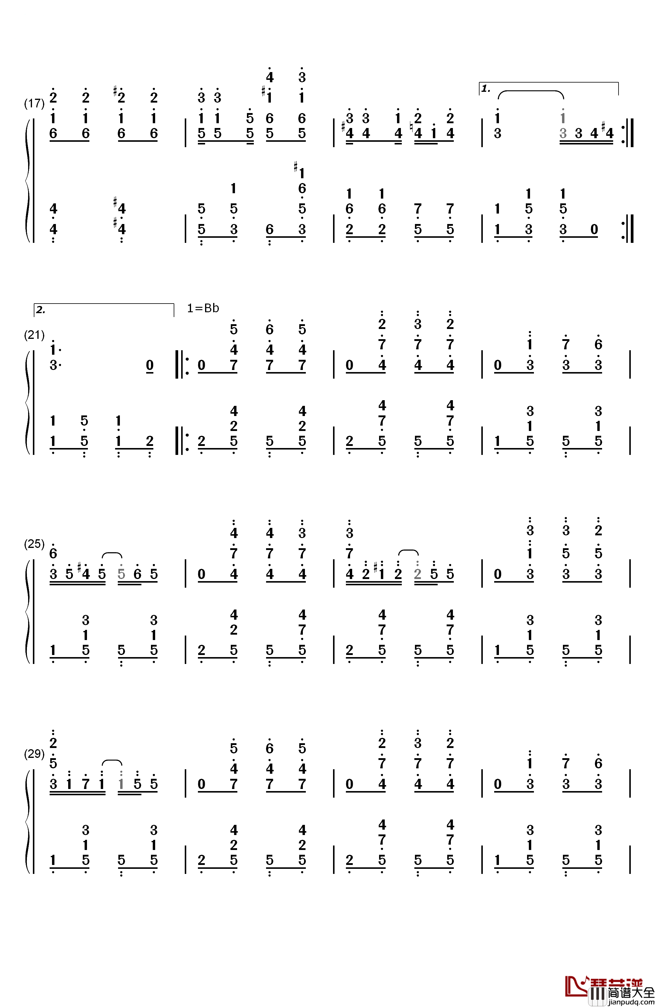 Peacherine_Rag钢琴简谱_数字双手_Scott_Joplin