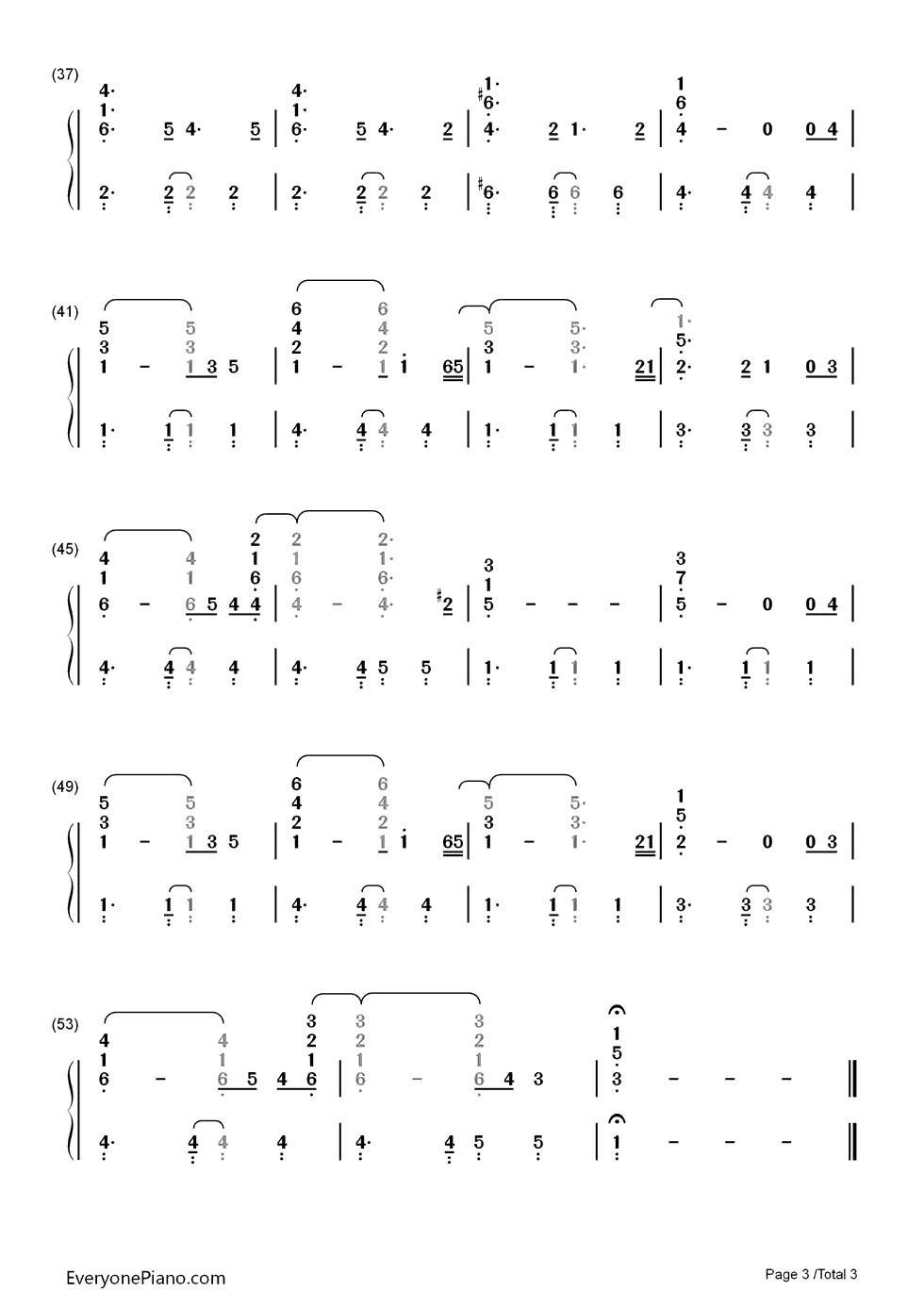 U.F.O.钢琴简谱_数字双手_Coldplay