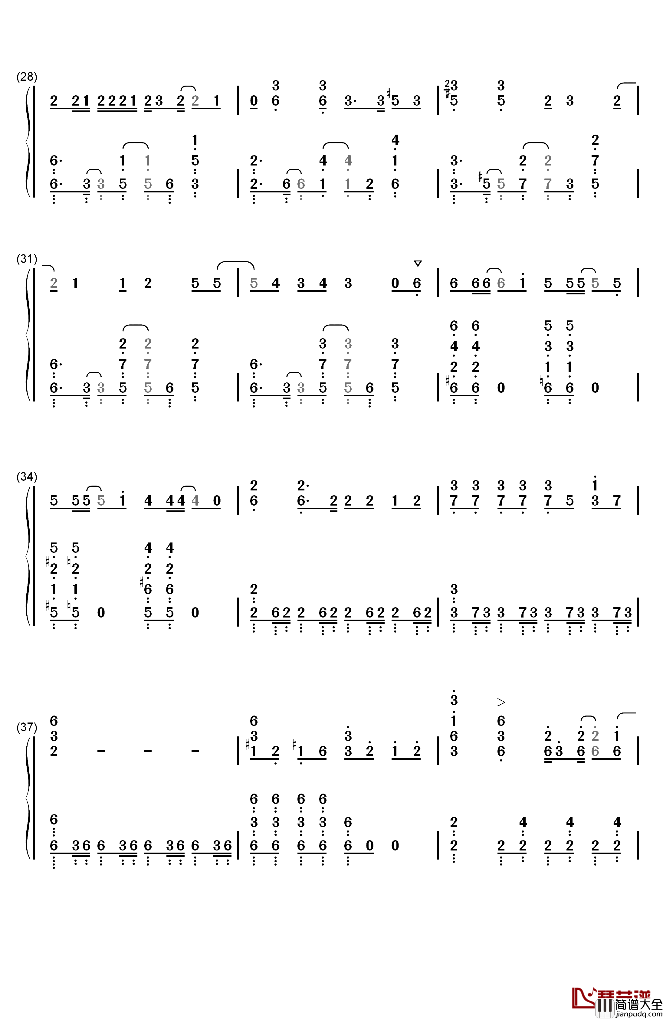 ドラマツルギー钢琴简谱_数字双手_初音未来