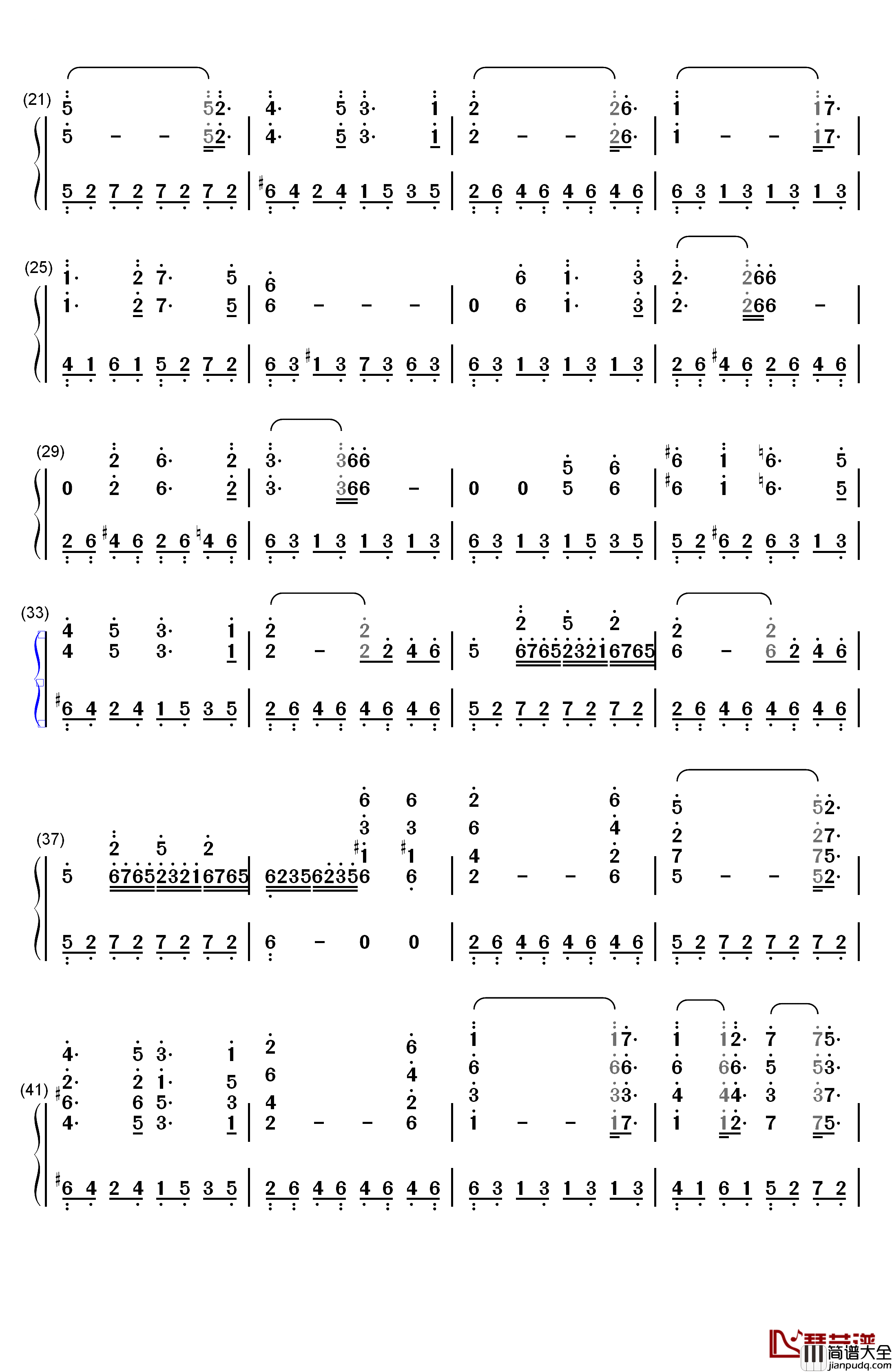 出埃及记柔情版钢琴简谱_数字双手_马克西姆__Maksim