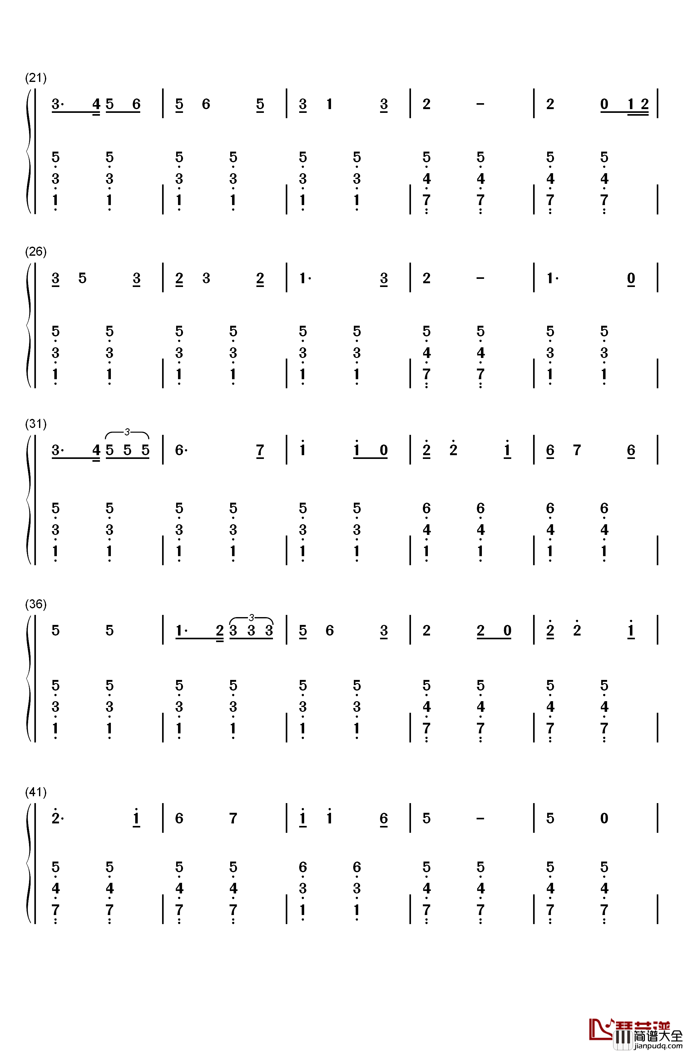 毕业歌钢琴简谱_数字双手_聂耳