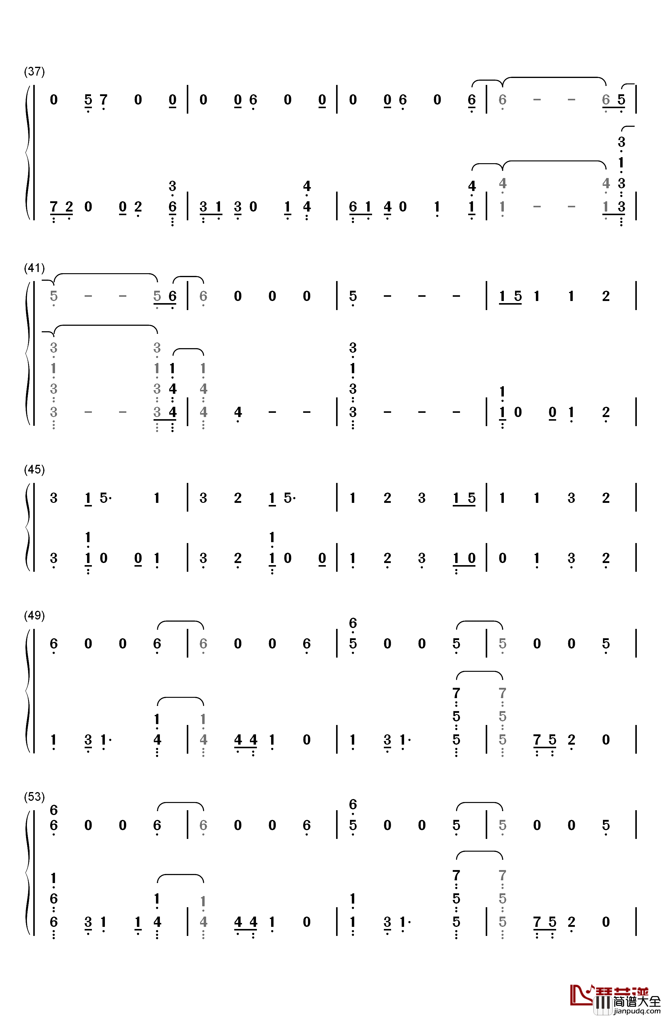 Homesick钢琴简谱_数字双手_Dua_Lipa