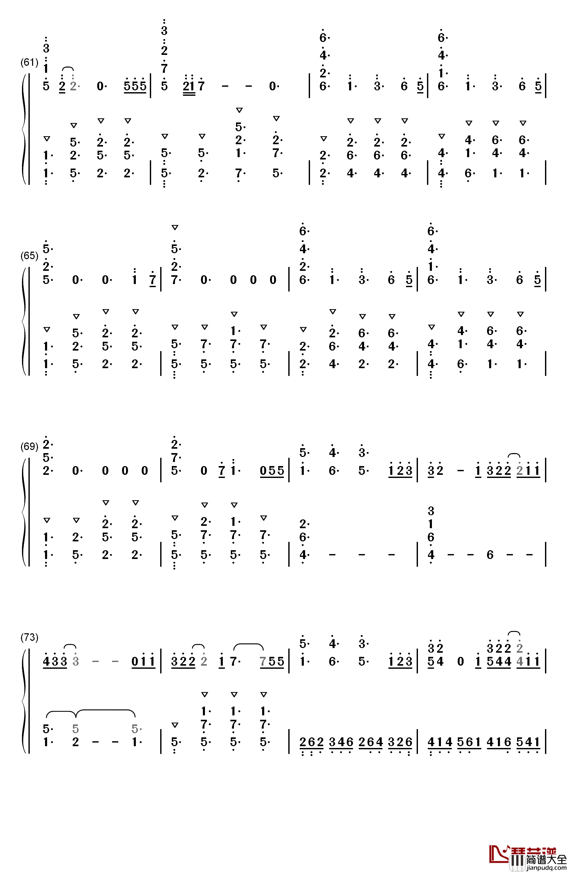 Flux钢琴简谱_数字双手_Ellie_Goulding