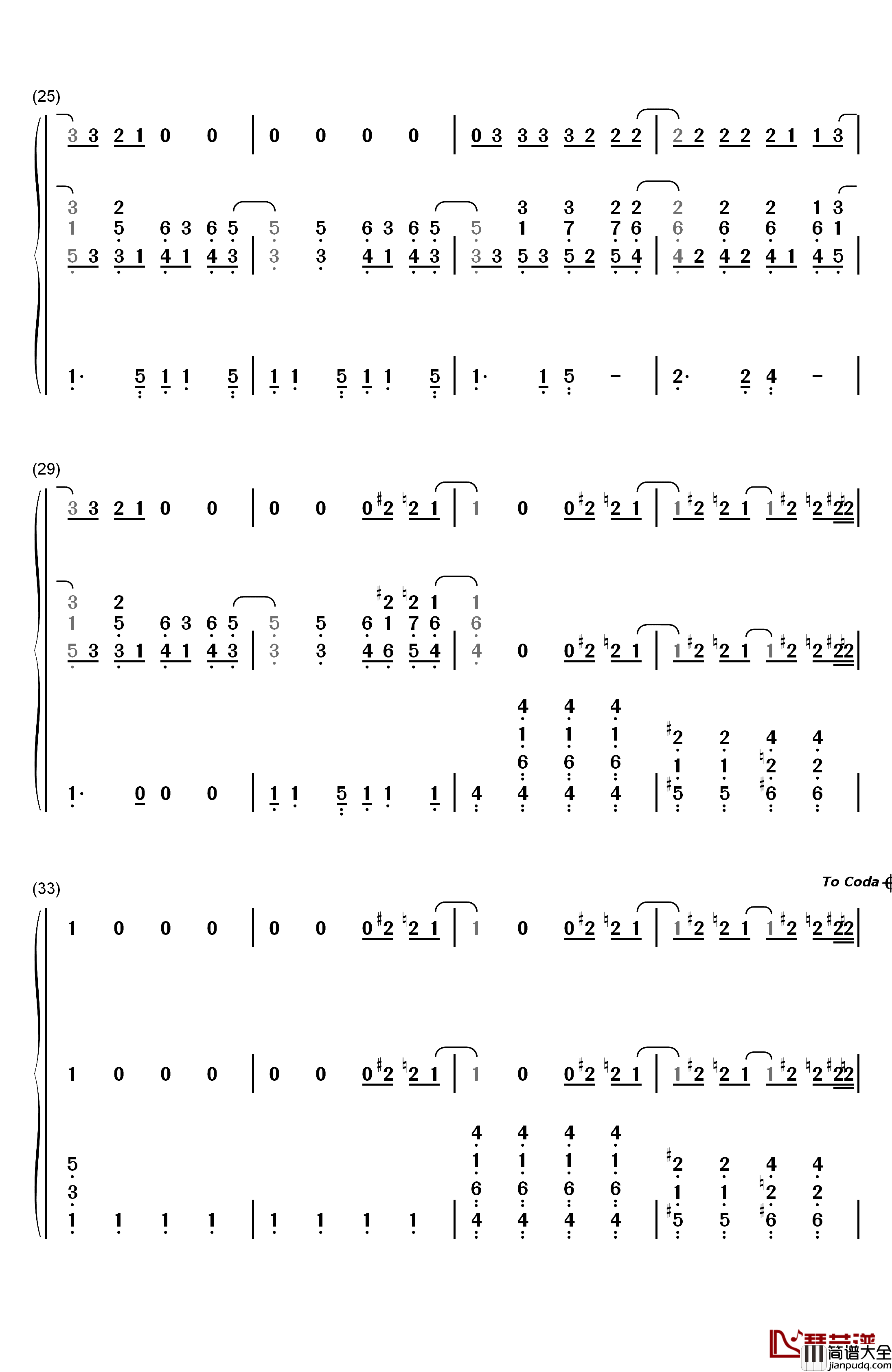 SOS钢琴简谱_数字双手_Cher