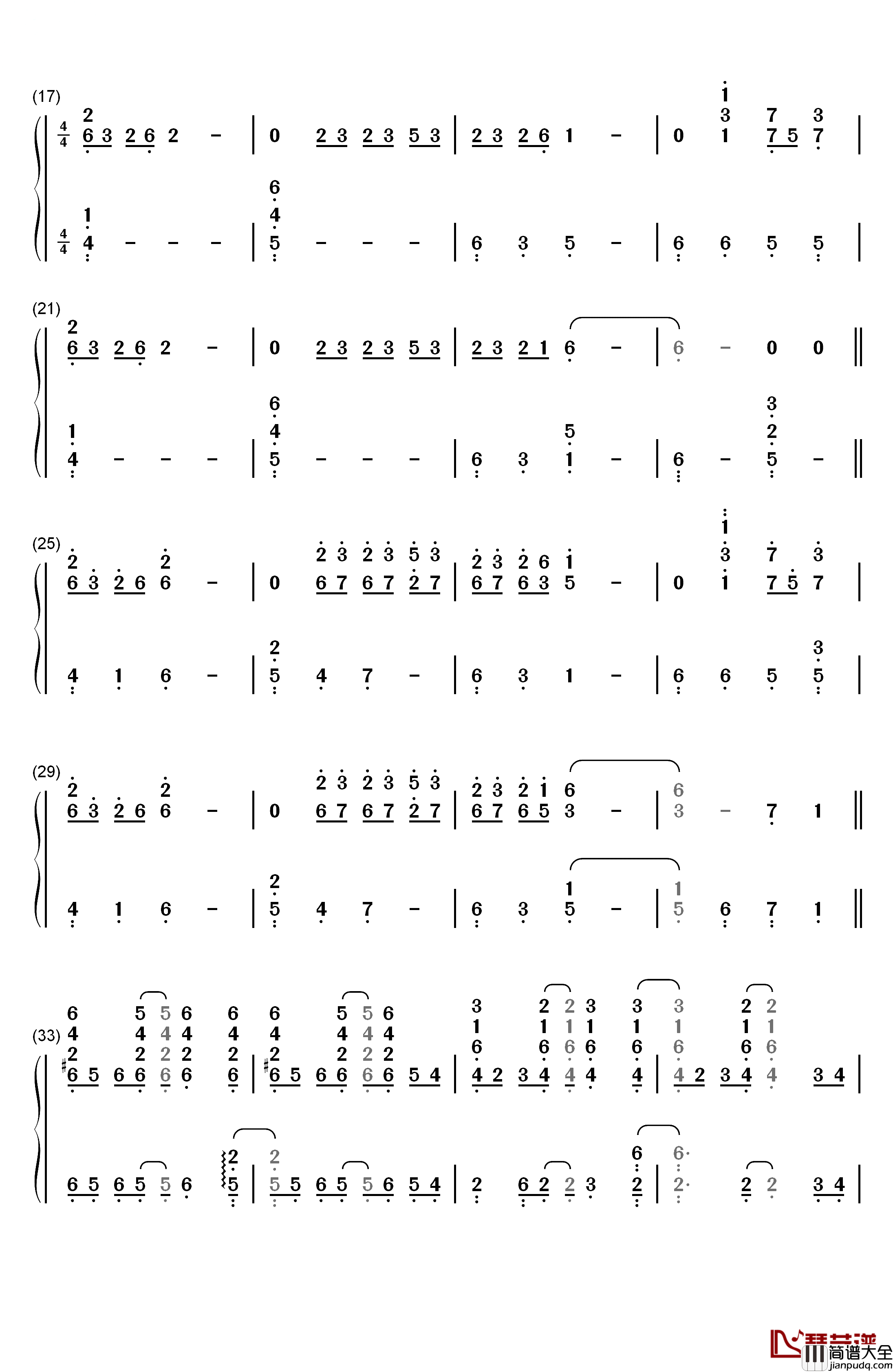 Forbidden_Colours钢琴简谱_数字双手_坂本龙一