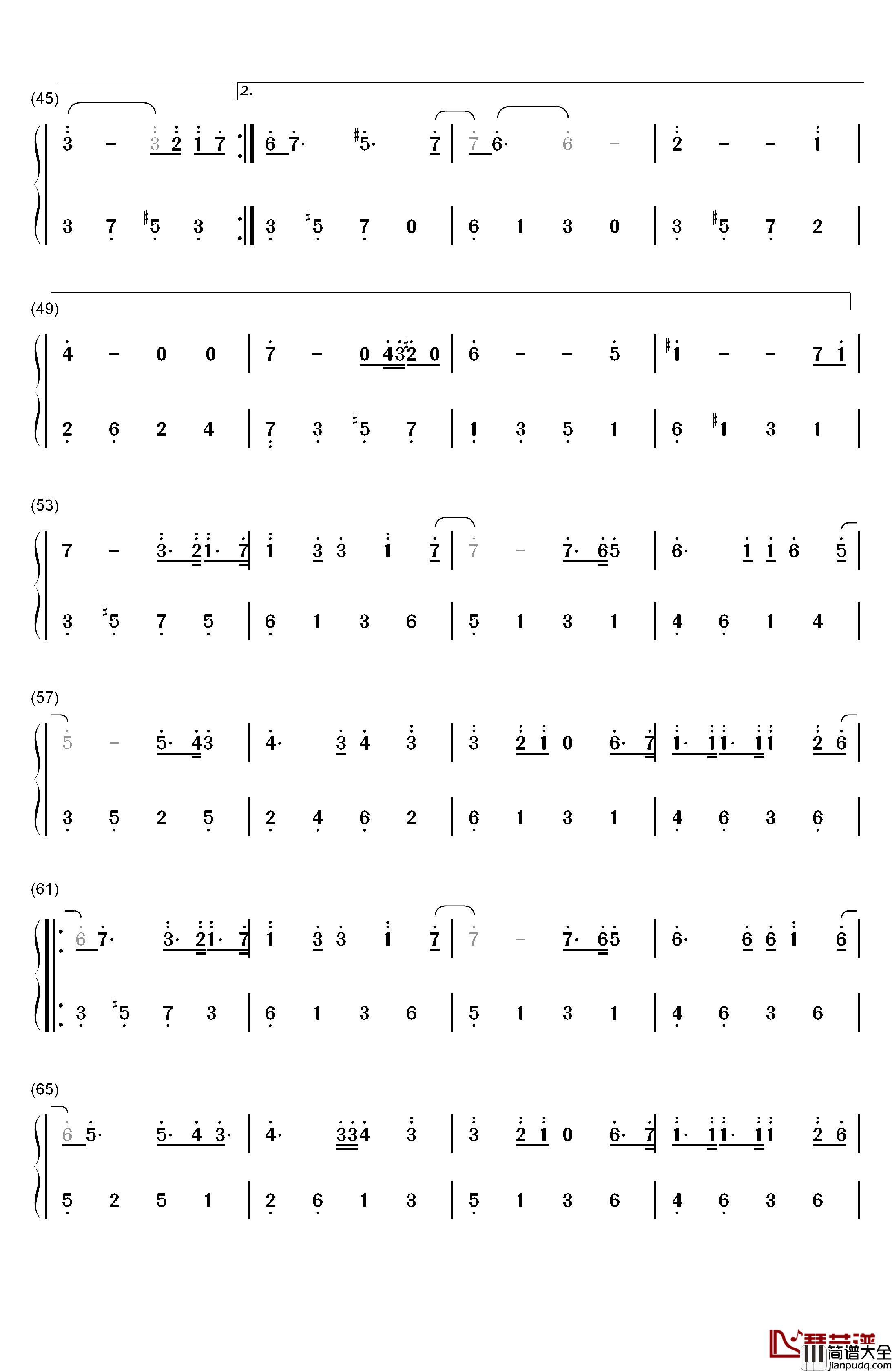 红玫瑰钢琴简谱_数字双手_陈奕迅