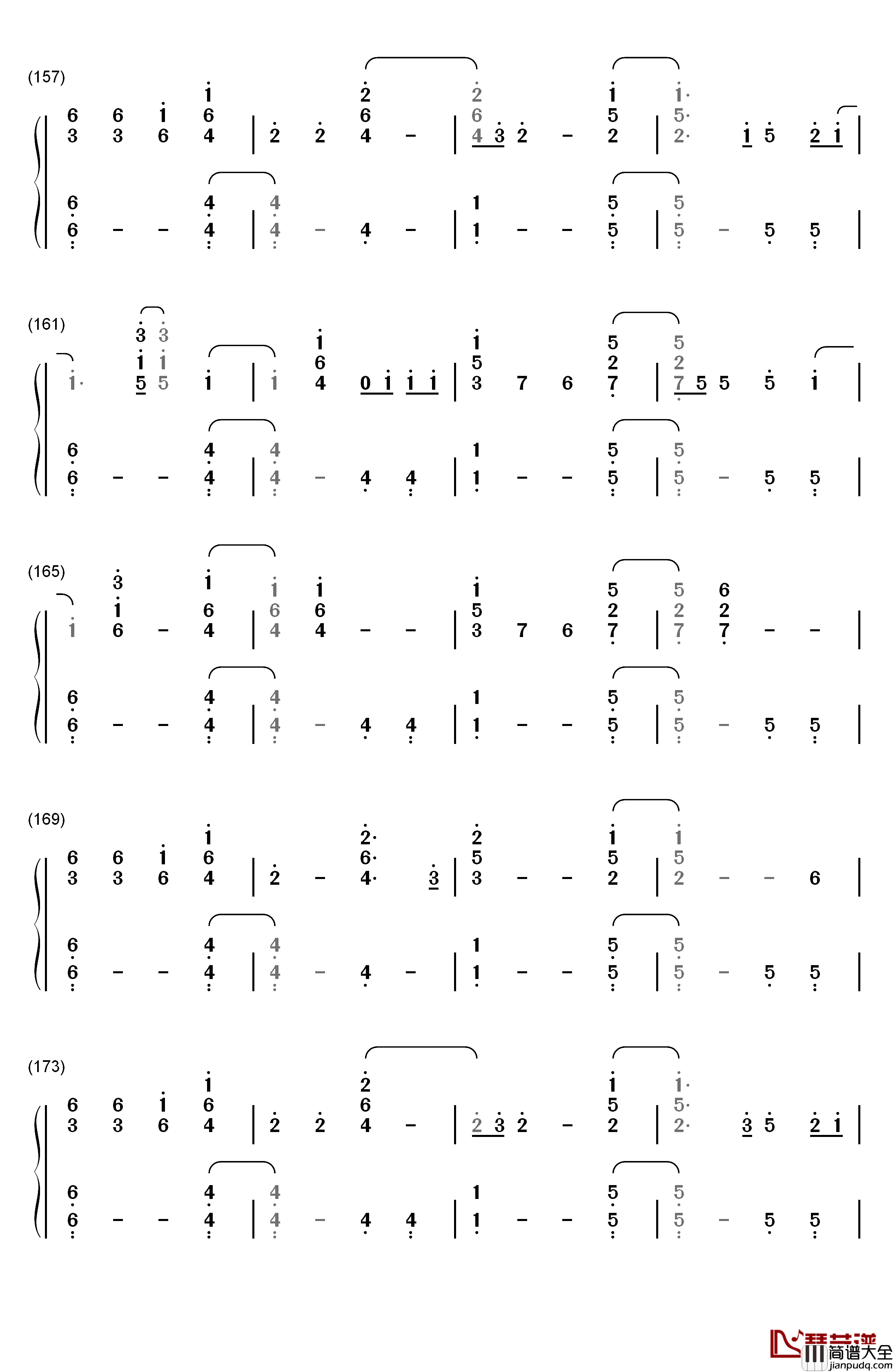 Hello钢琴简谱_数字双手_Adele