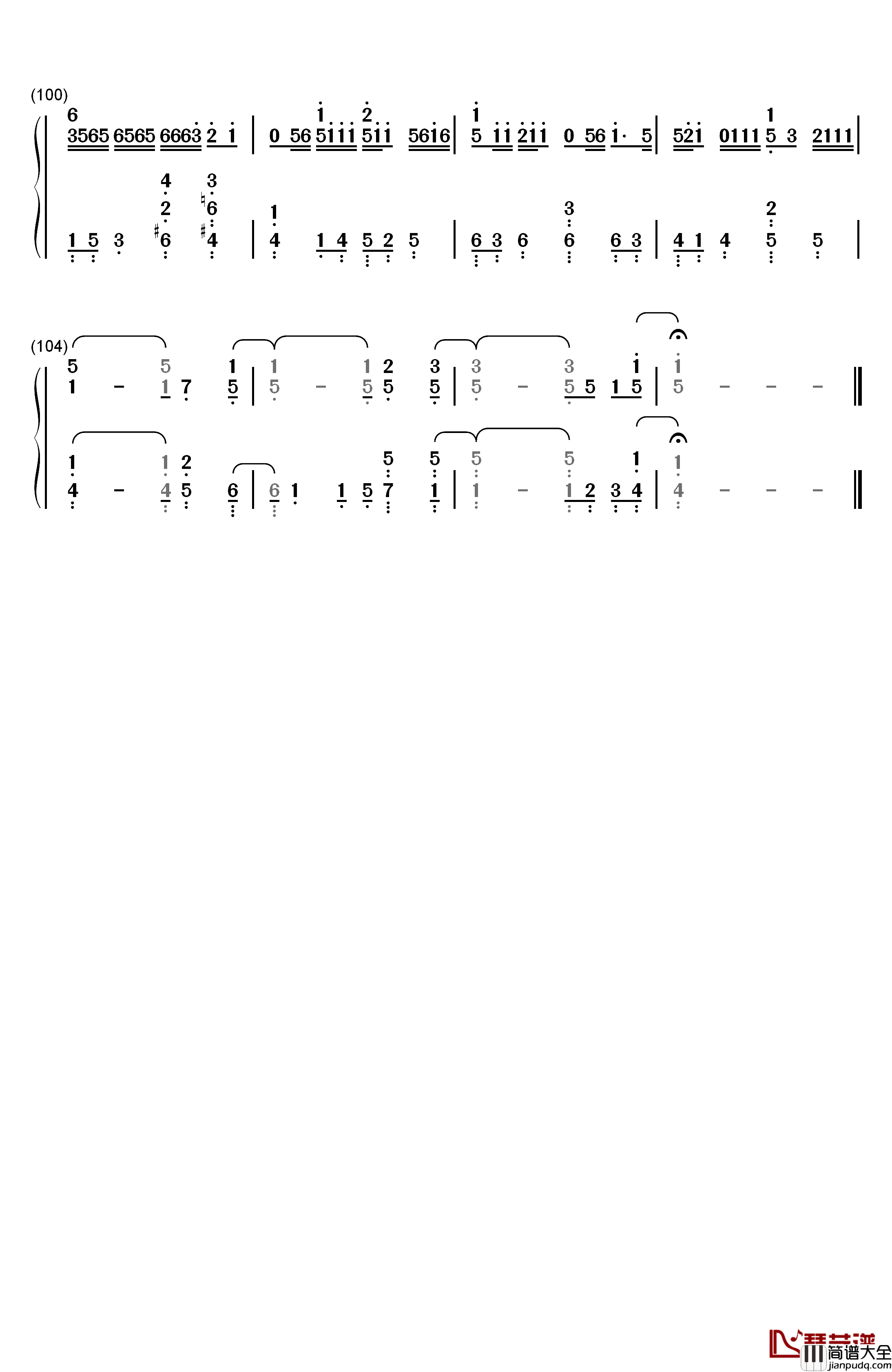 なんでもないや钢琴简谱_数字双手_RADWIMPS