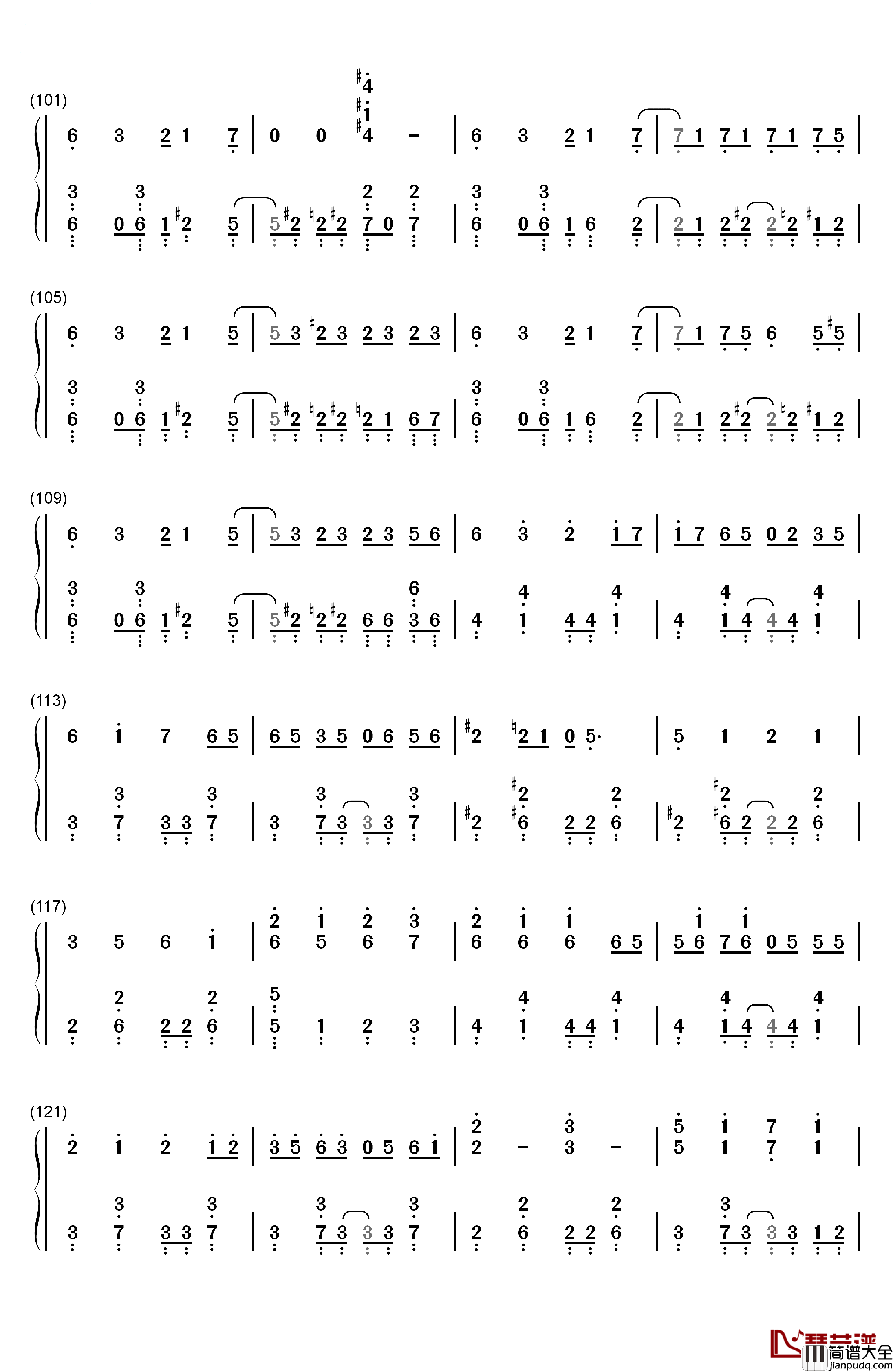 チルドレンレコード_钢琴简谱_数字双手_IA（じん）