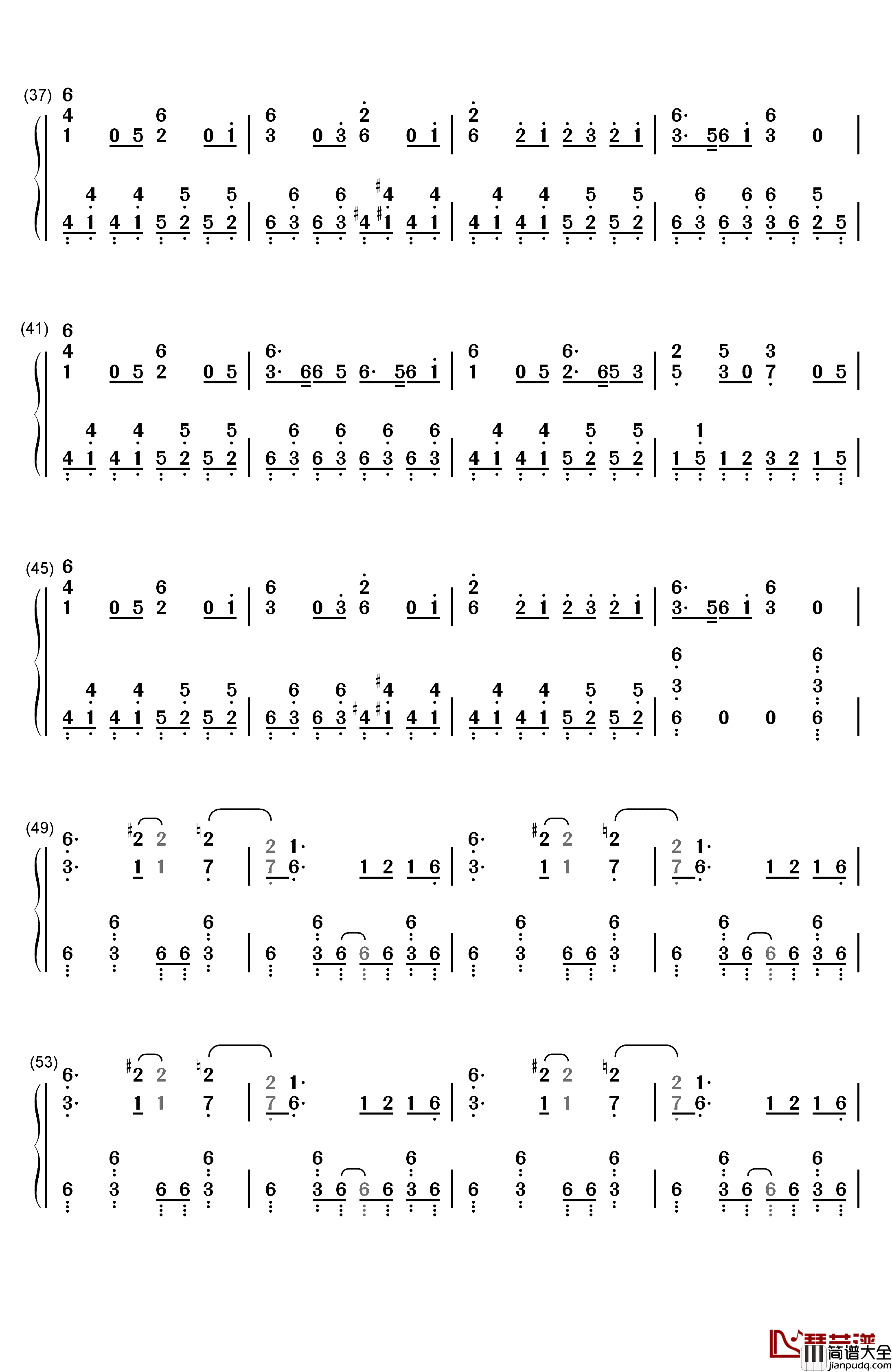 インビジブル钢琴简谱_数字双手_GUMI_&镜音リン