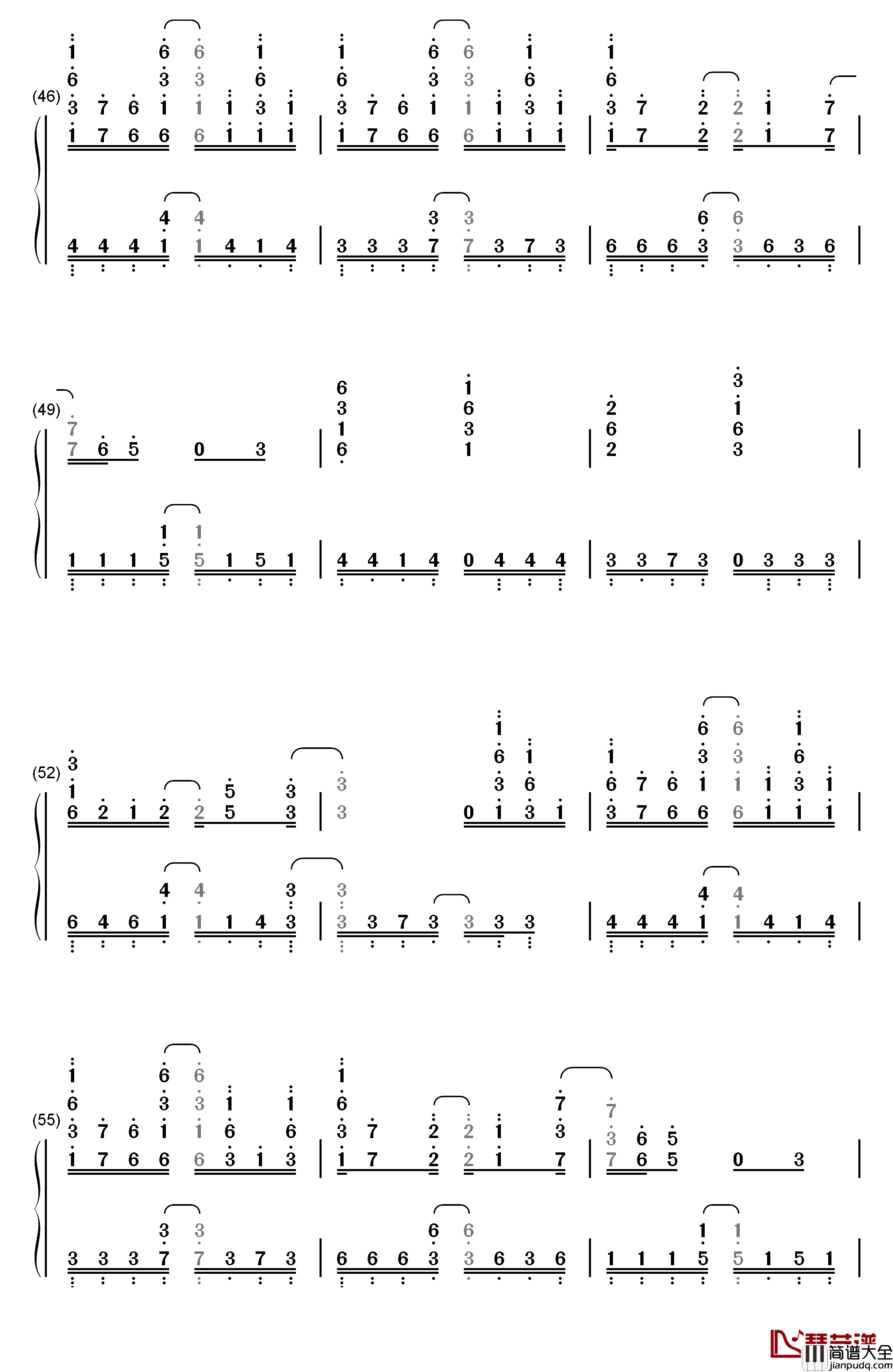 セツナドライブ钢琴简谱_数字双手_IA