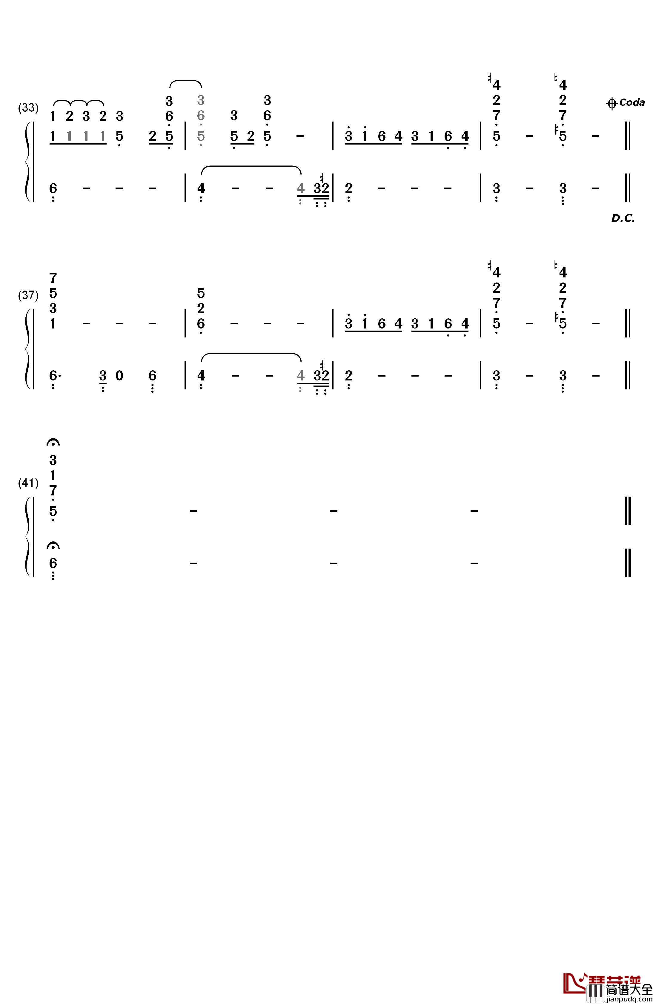 Feeling_U_Feeling_Me钢琴简谱_数字双手_Alicia_Keys