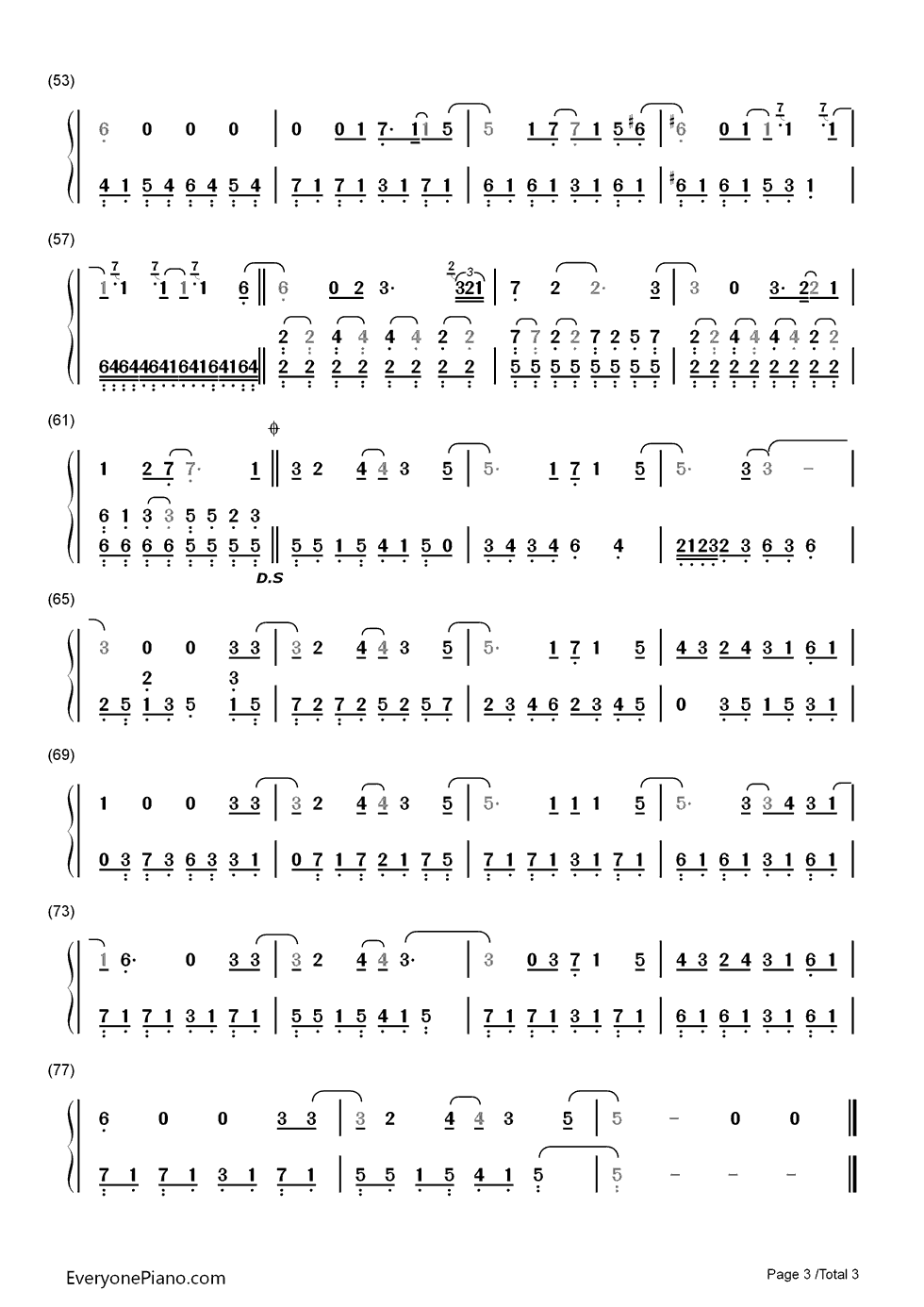 Salted_Wound钢琴简谱_数字双手_Sia