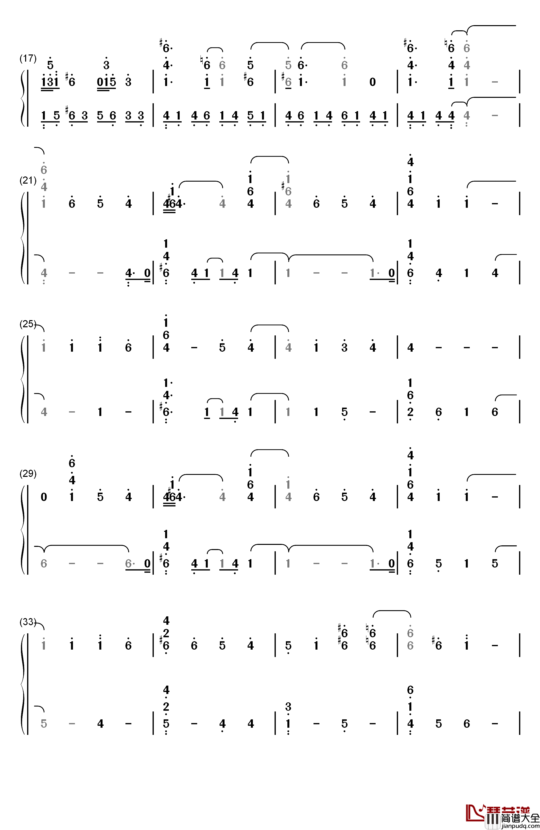 White_with_You钢琴简谱_数字双手_折户伸治