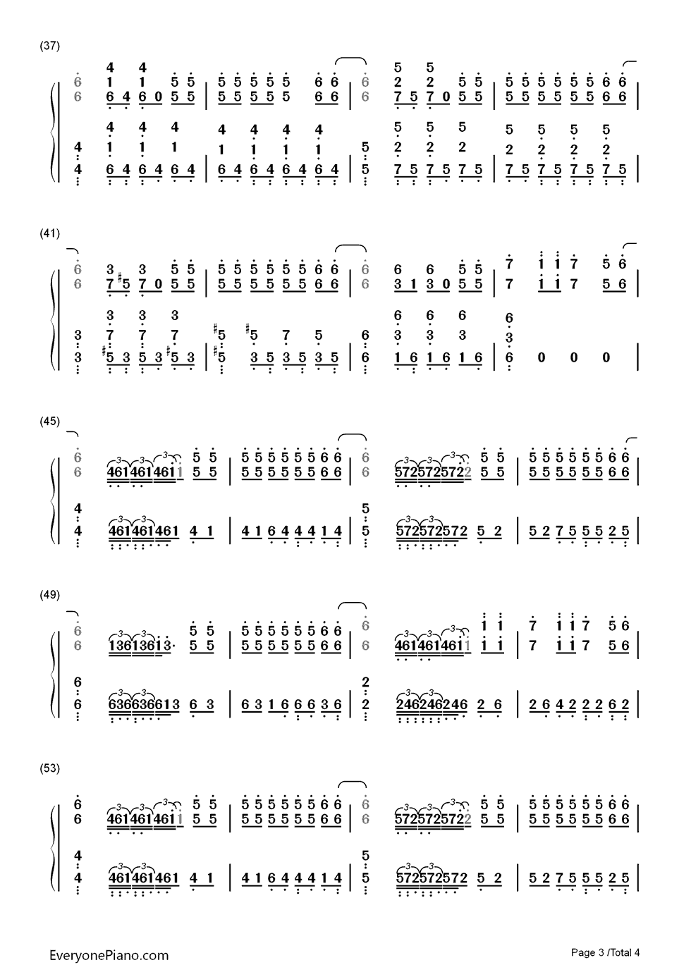 スピードと摩擦钢琴简谱_数字双手_amazarashi