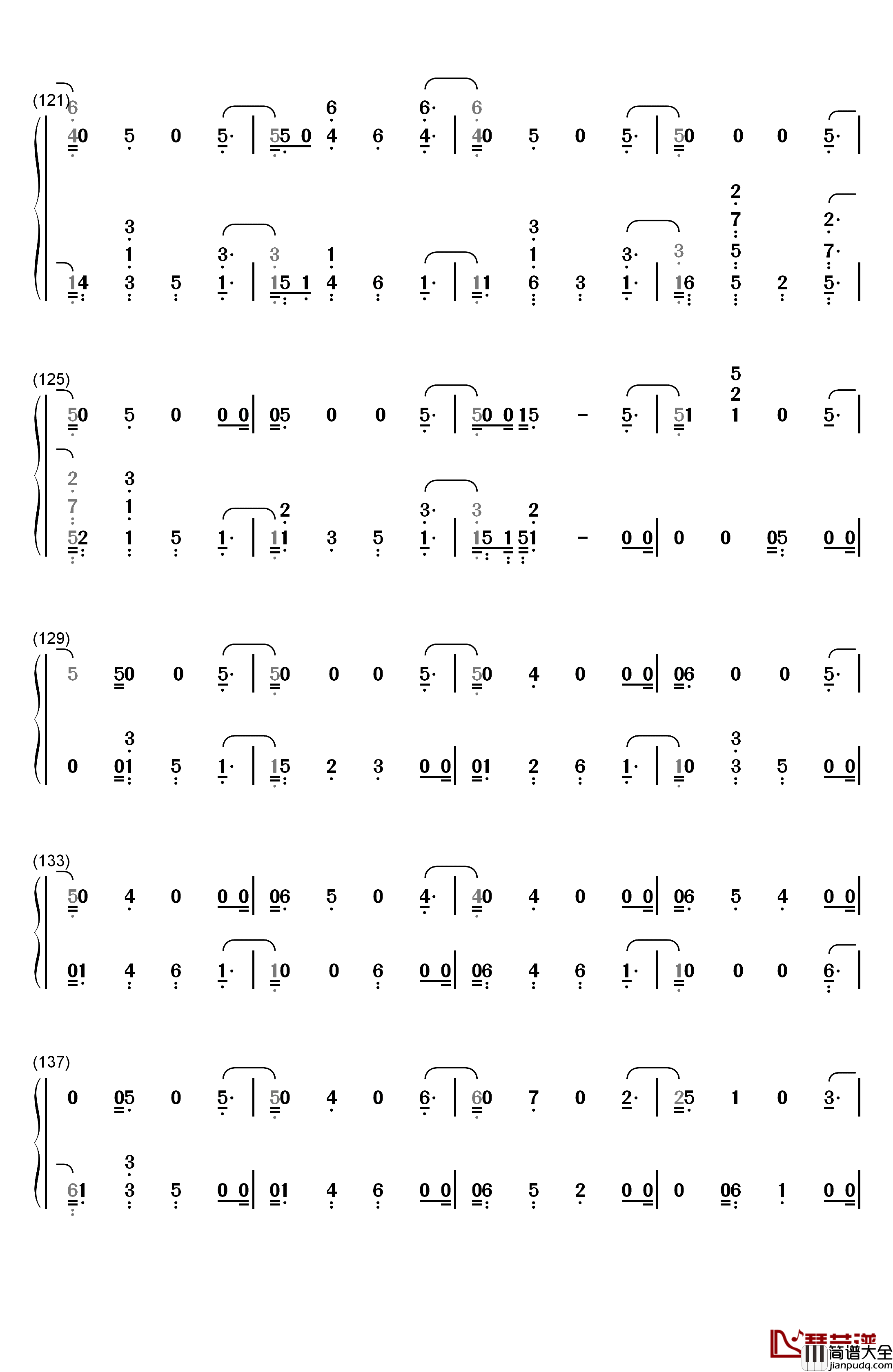 Fake_Happy钢琴简谱_数字双手_Paramore