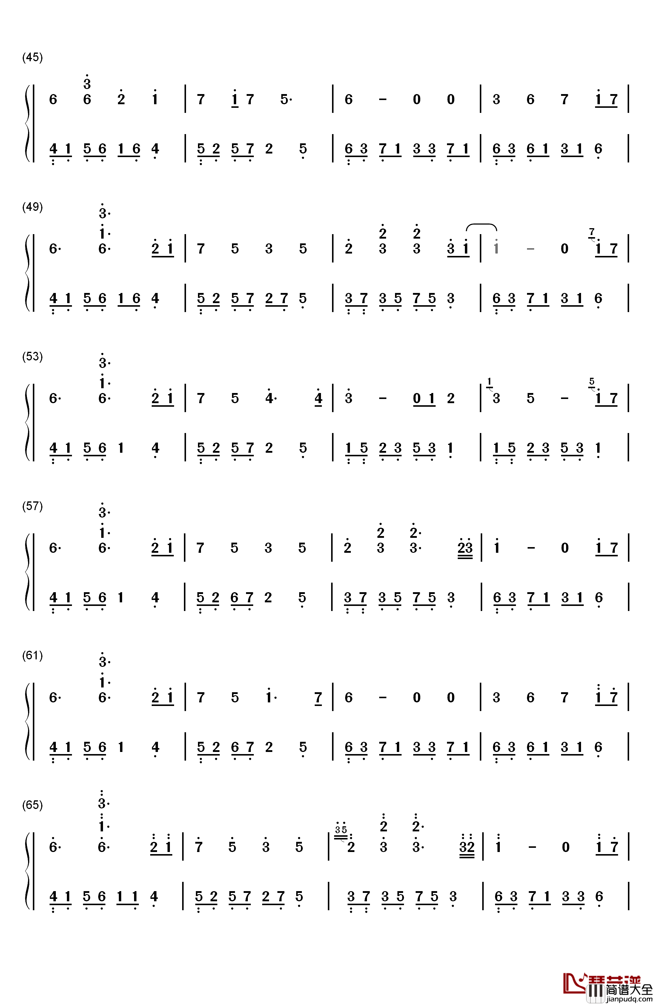 夜的钢琴曲_18钢琴简谱_数字双手_石进