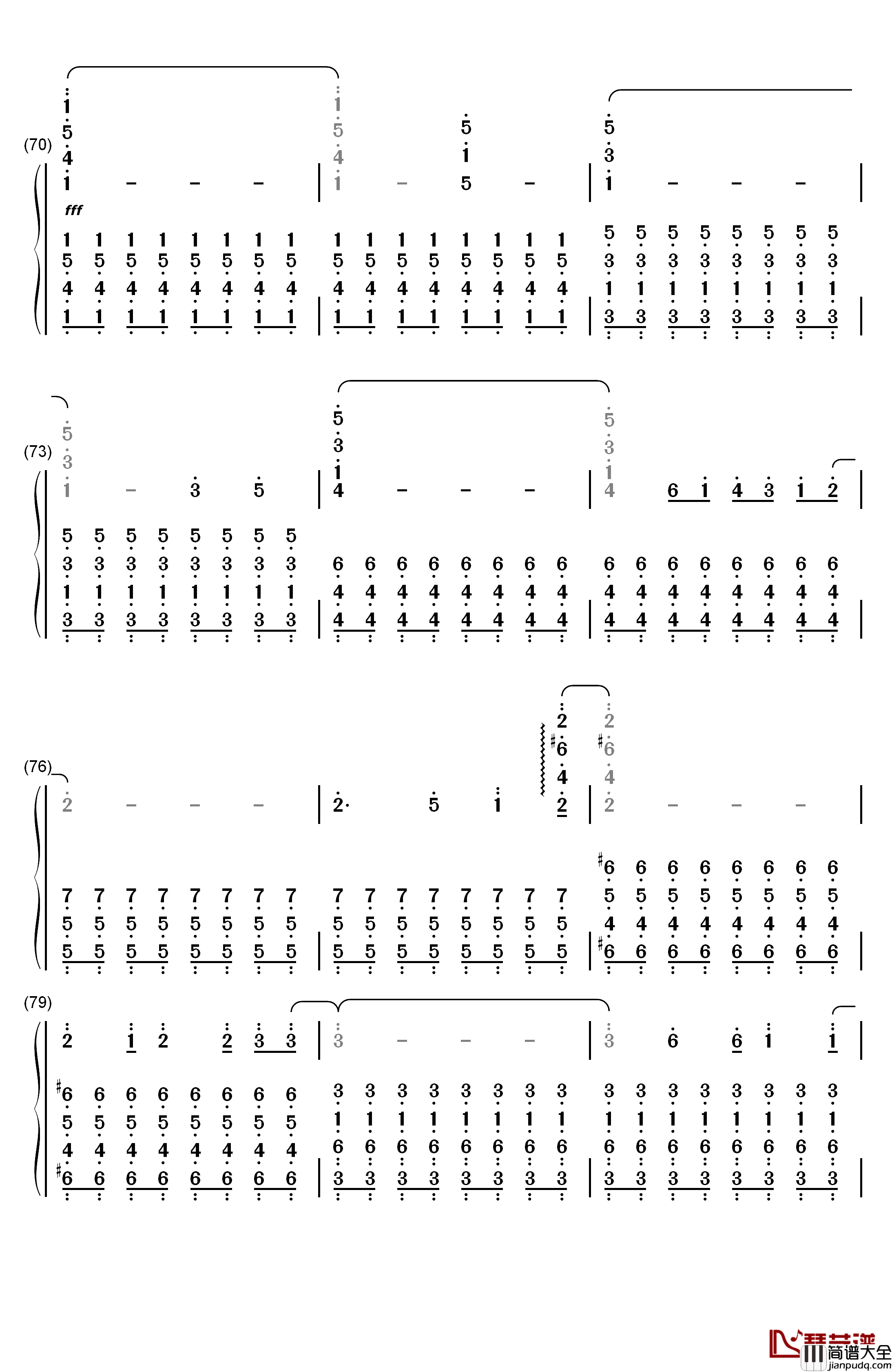 From_Y_to_Y钢琴简谱_数字双手_初音ミク