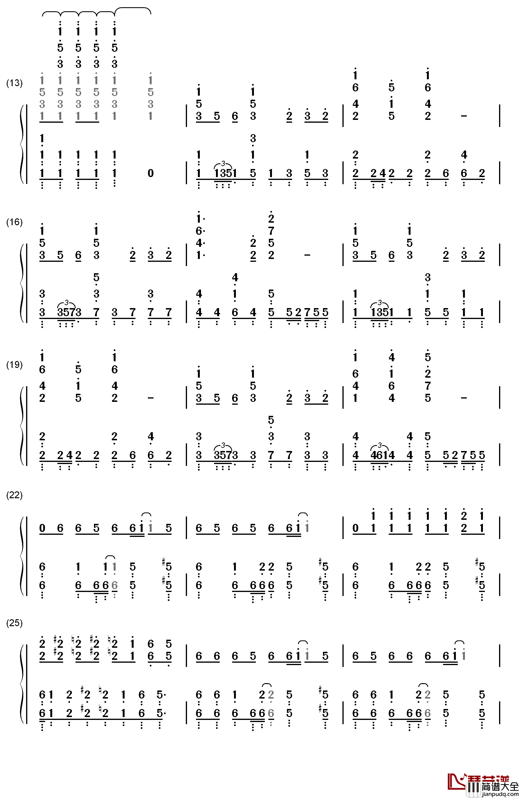 ふ・れ・ん・ど・し・た・い钢琴简谱_数字双手_学园生活部