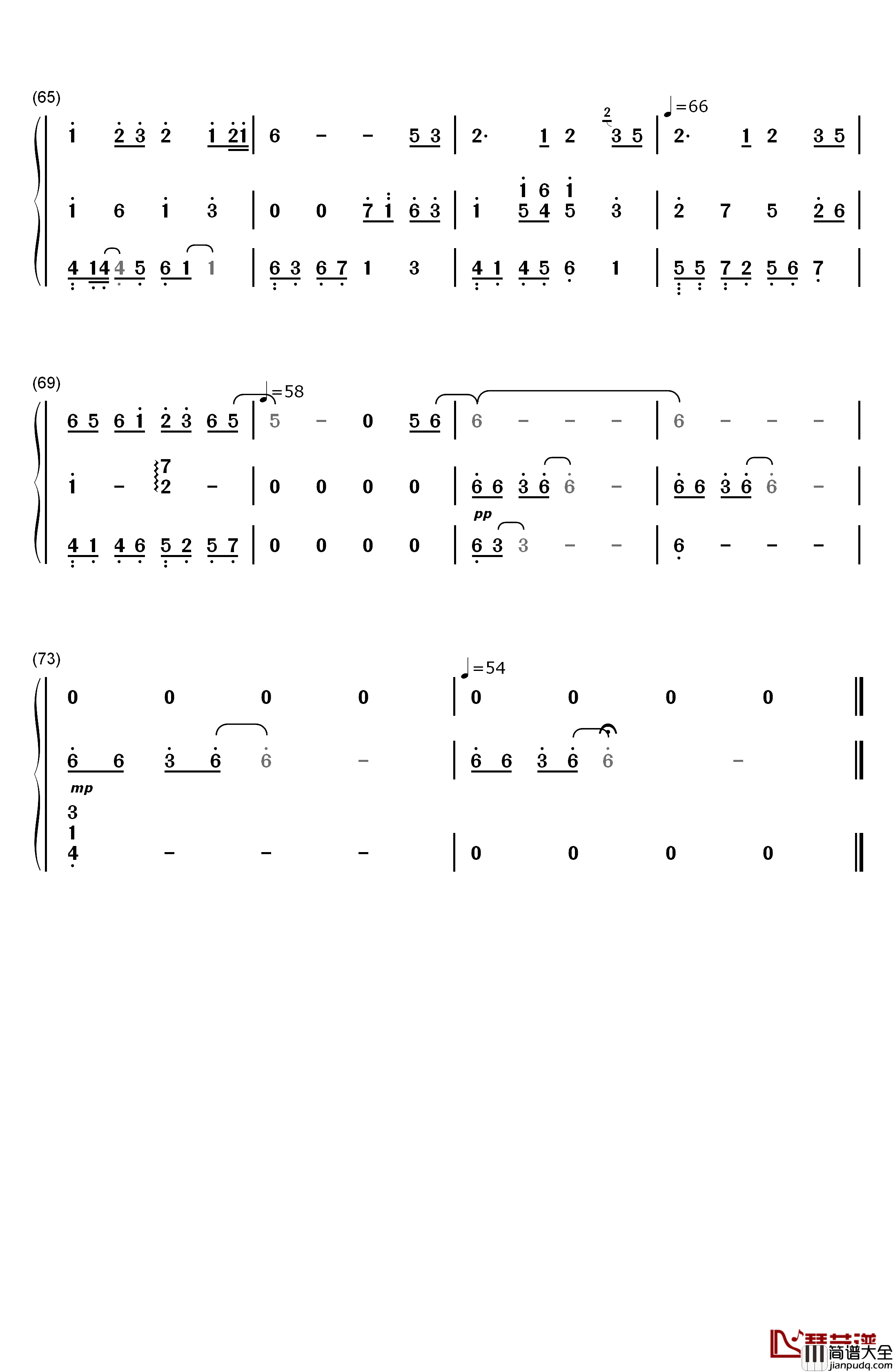 绿野仙踪钢琴简谱_数字双手_陈悦_马克