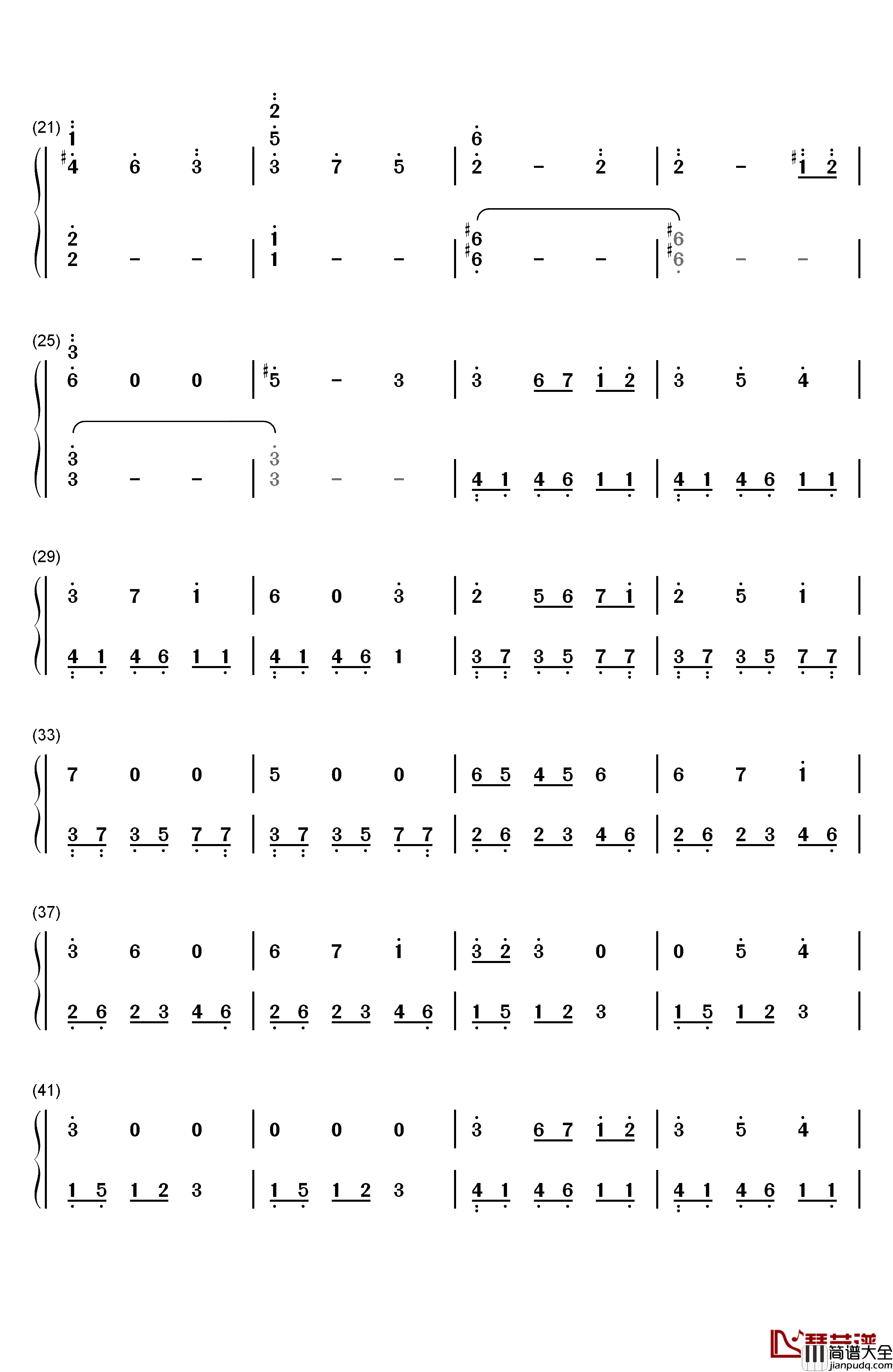 降り続く雨の街で钢琴简谱_数字双手_Manack作曲