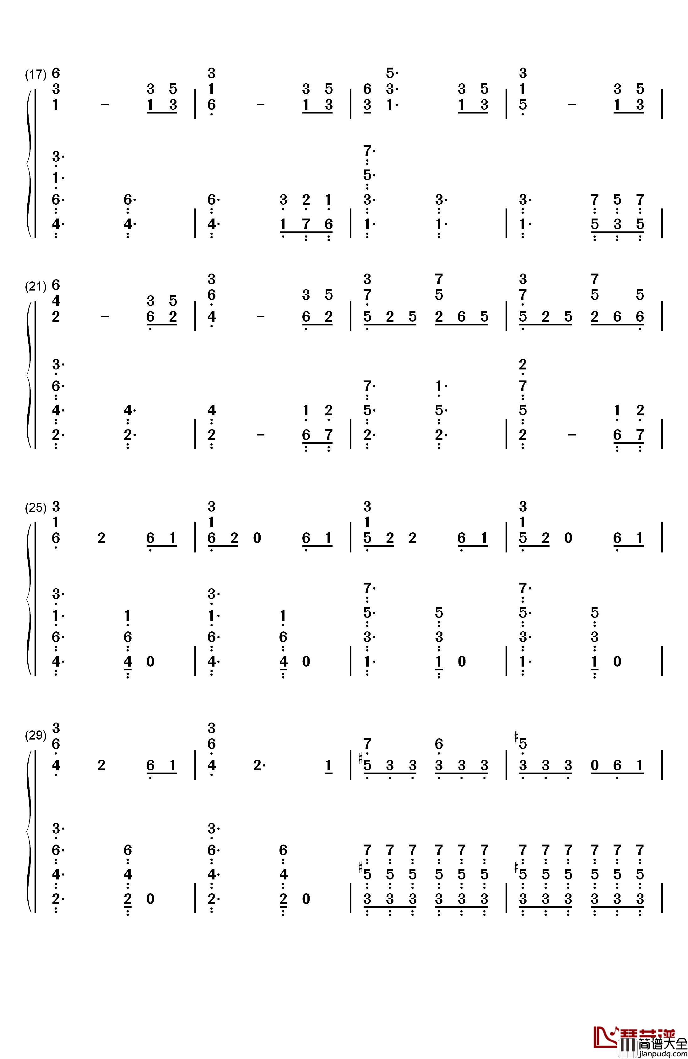 Idontwannabeyouanymore钢琴简谱_数字双手_Billie_Eilish