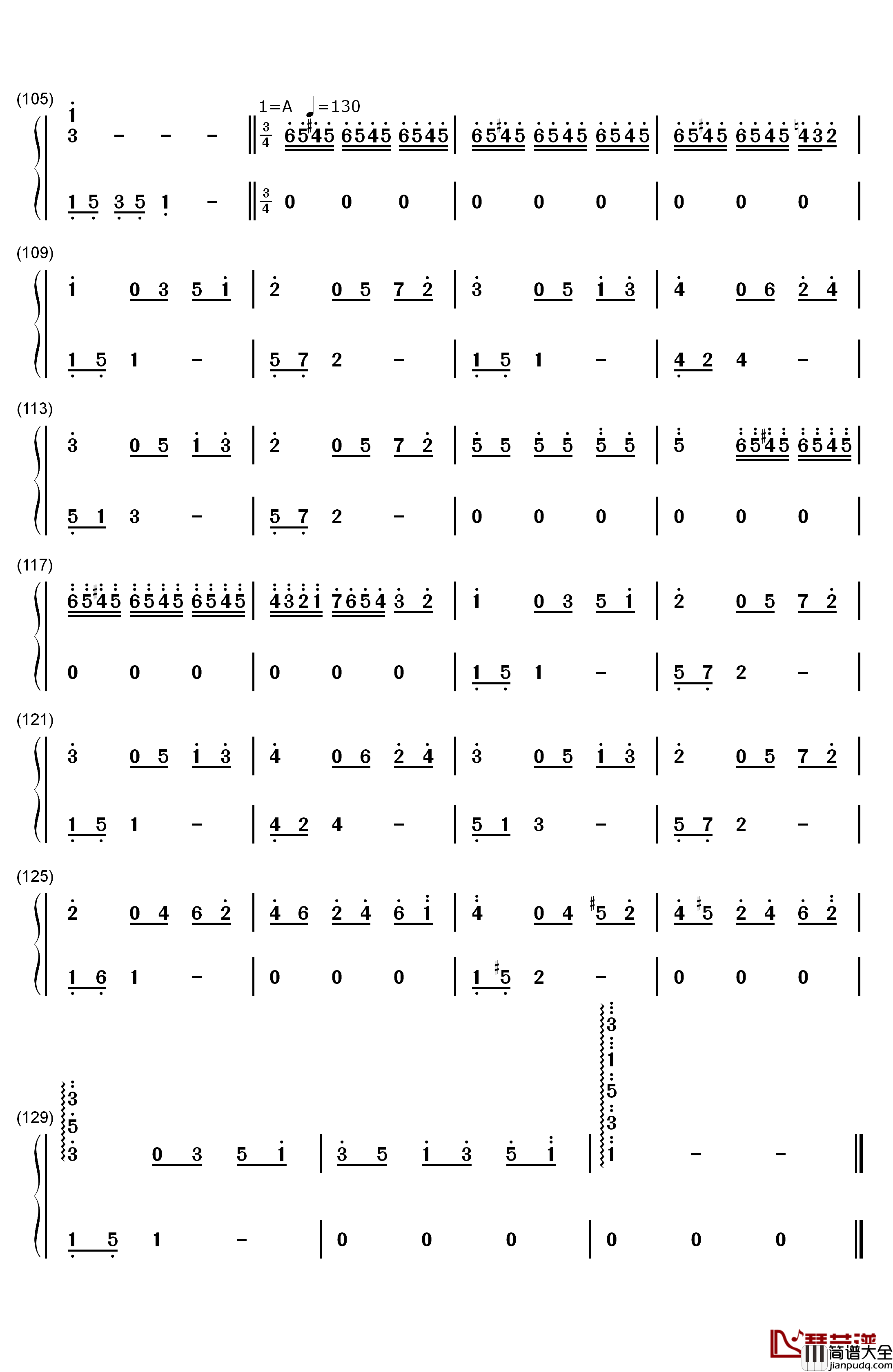 憧れの非日常钢琴简谱_数字双手_吉森信