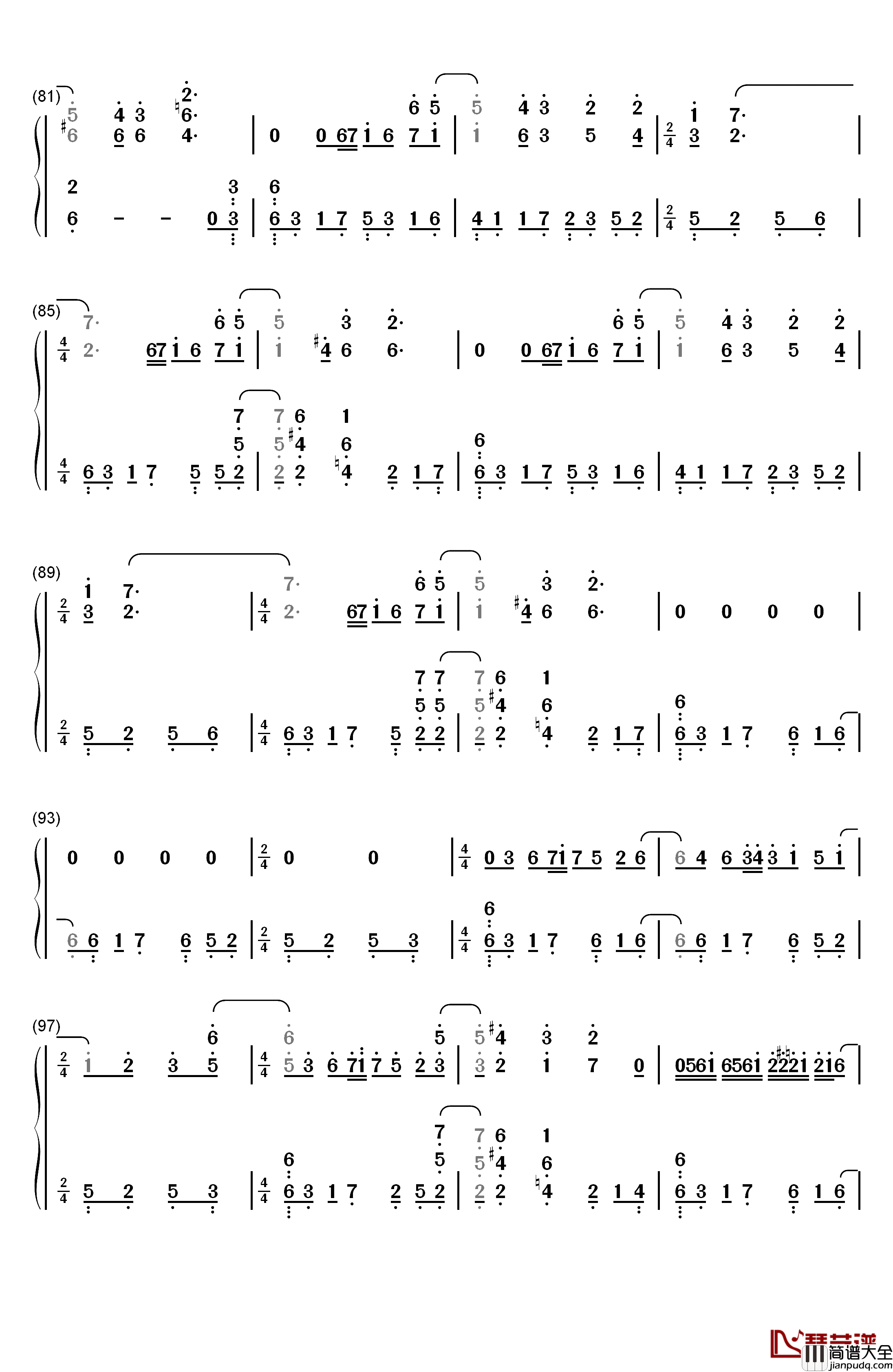 Cirice钢琴简谱_数字双手_Ghost