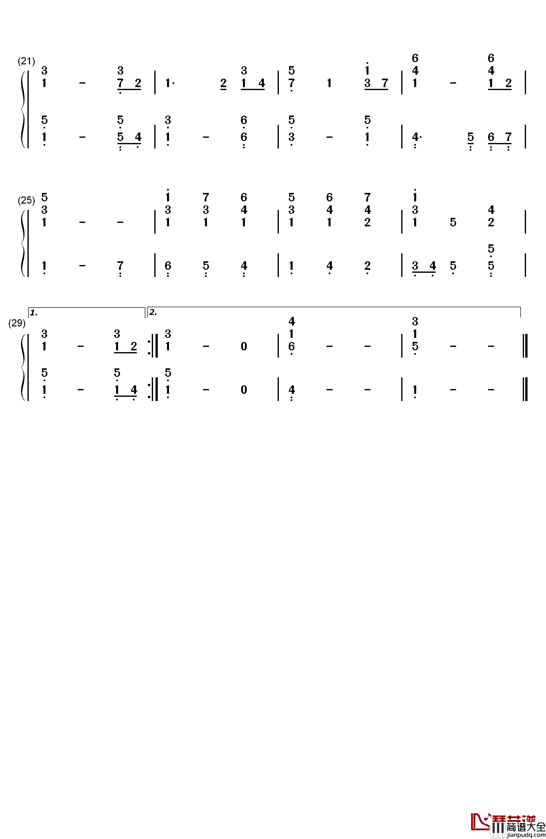 The_First_Noel钢琴简谱_数字双手_John_Stainer