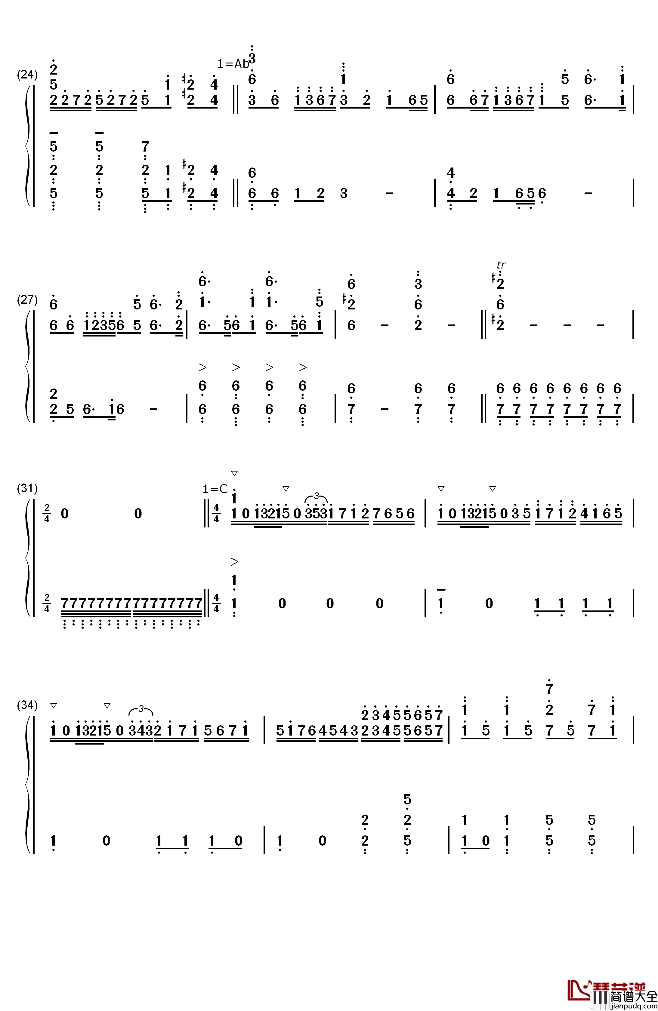 See_You_Tomorrow钢琴简谱_数字双手_John_Powell