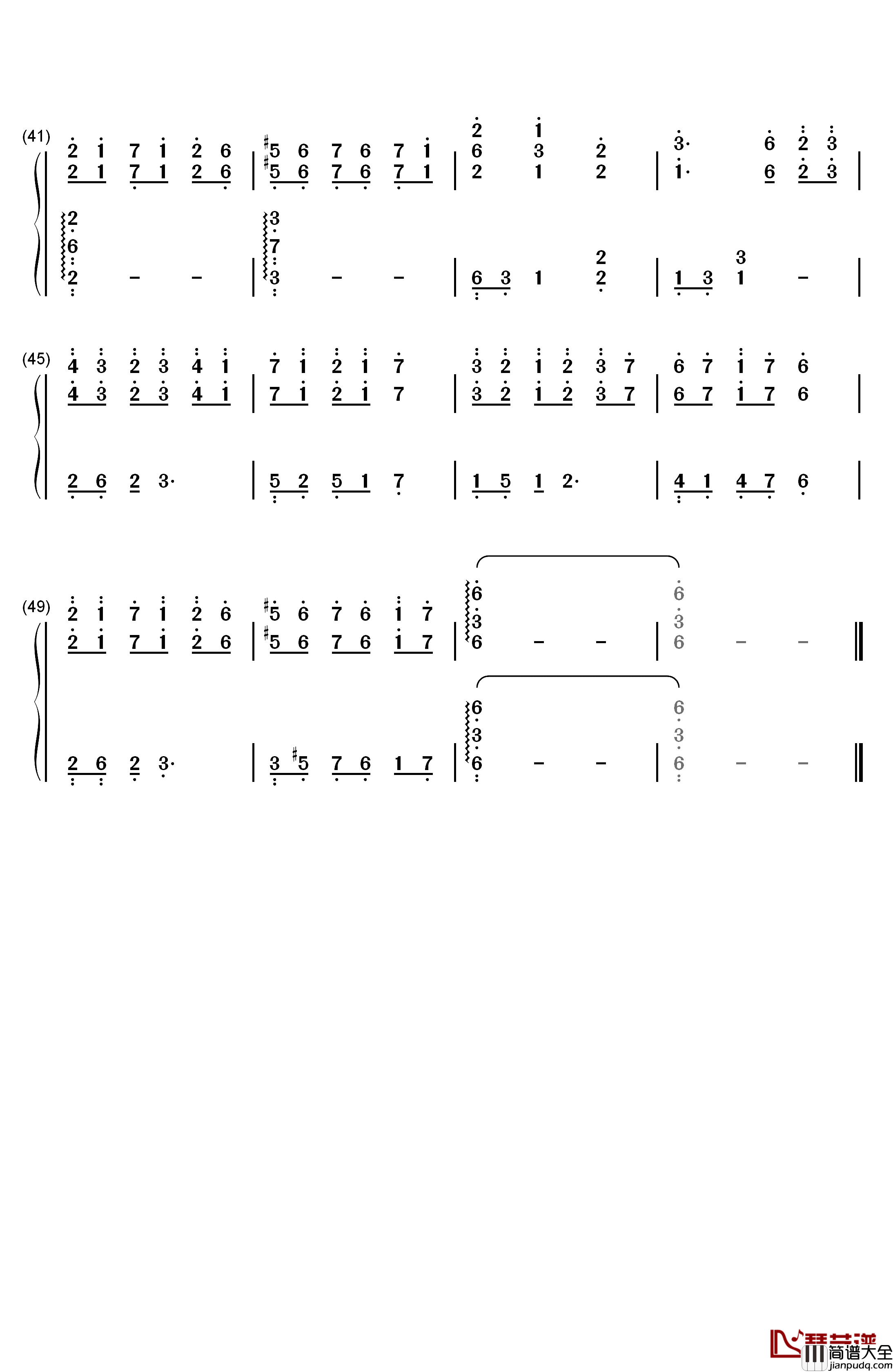 等待钢琴简谱_数字双手_黄绮珊