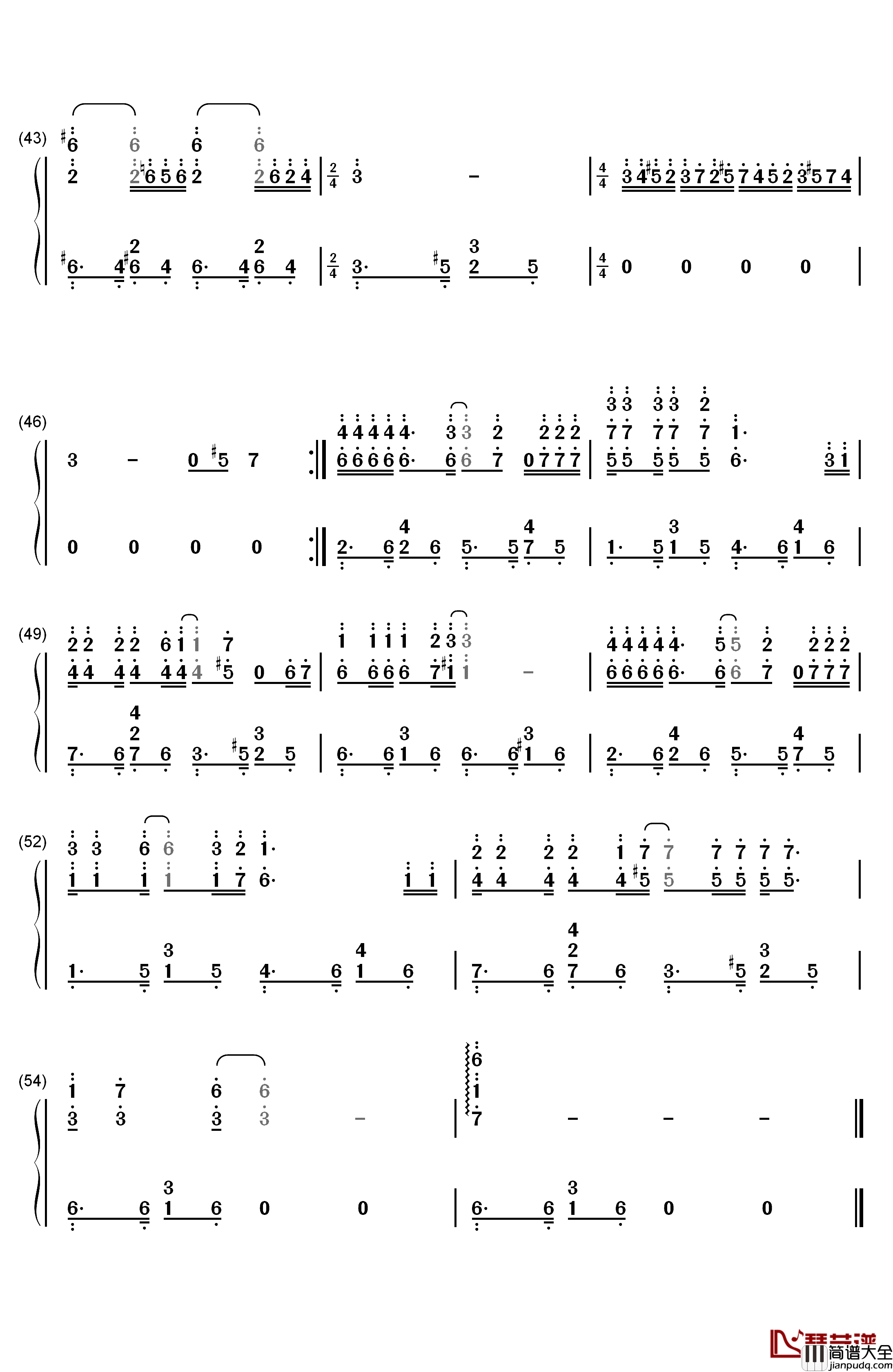 你怎么舍得我难过钢琴简谱_数字双手_黄品源