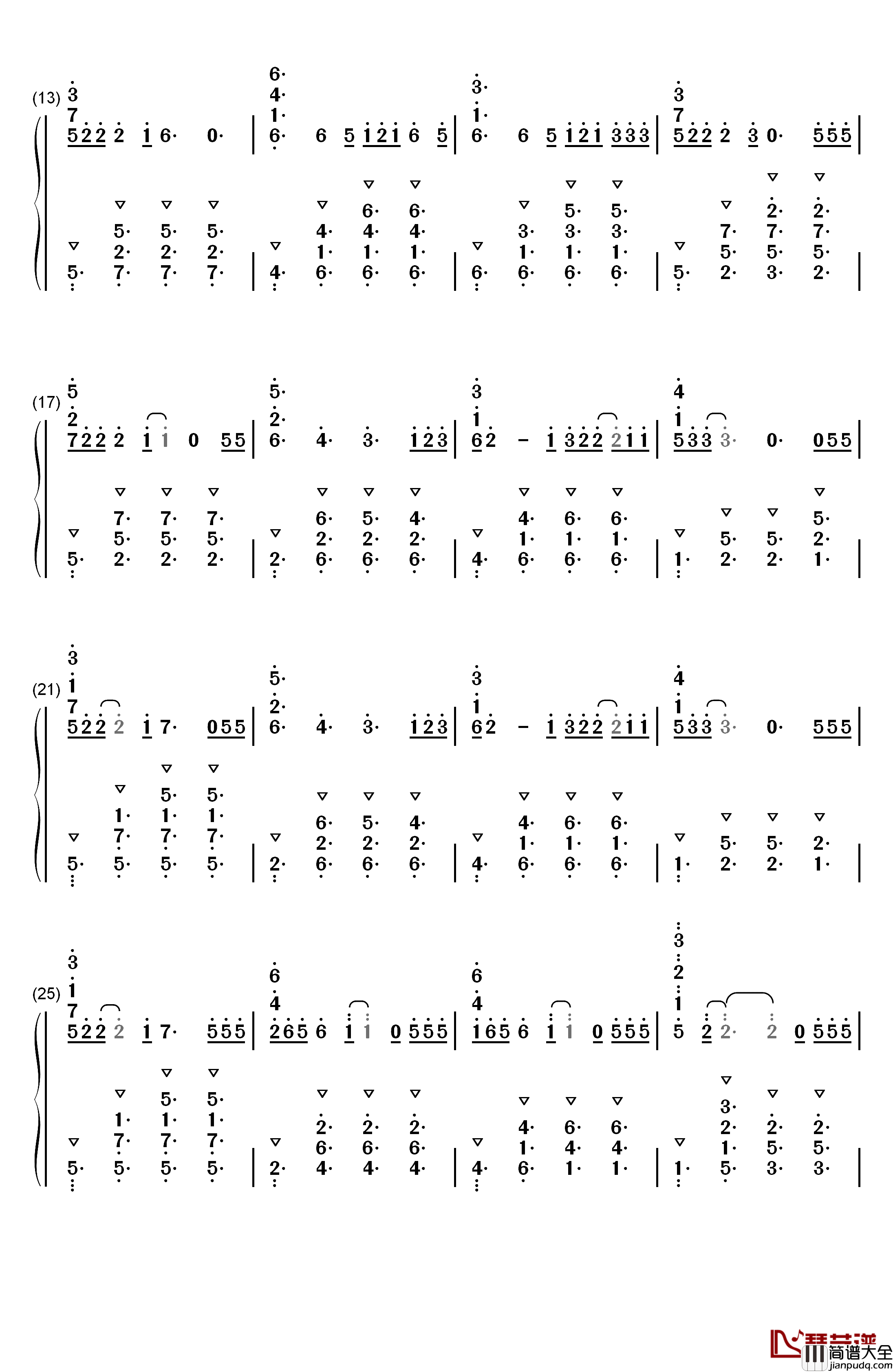 Flux钢琴简谱_数字双手_Ellie_Goulding