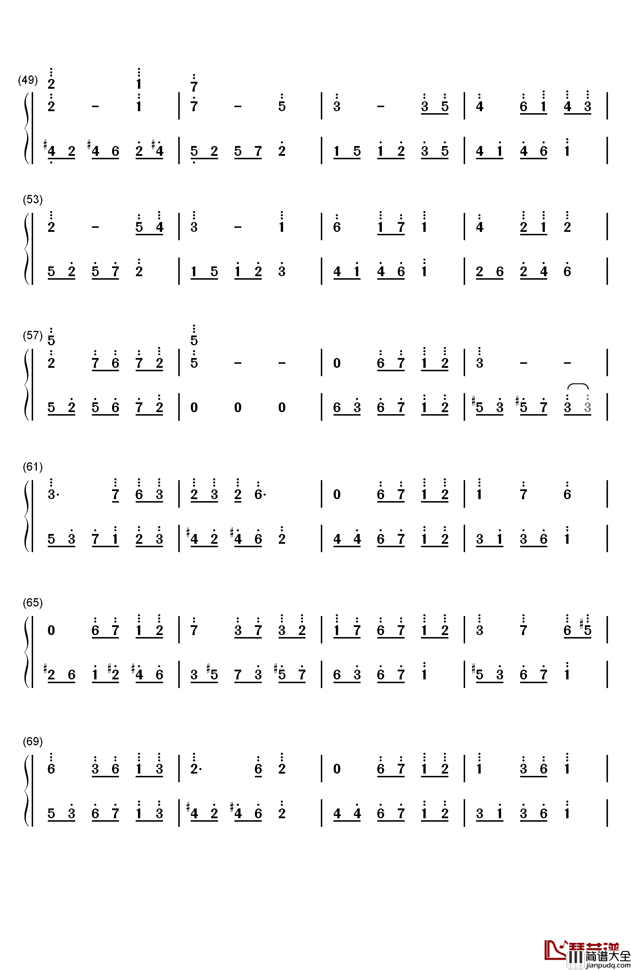 Memory钢琴简谱_数字双手_IB