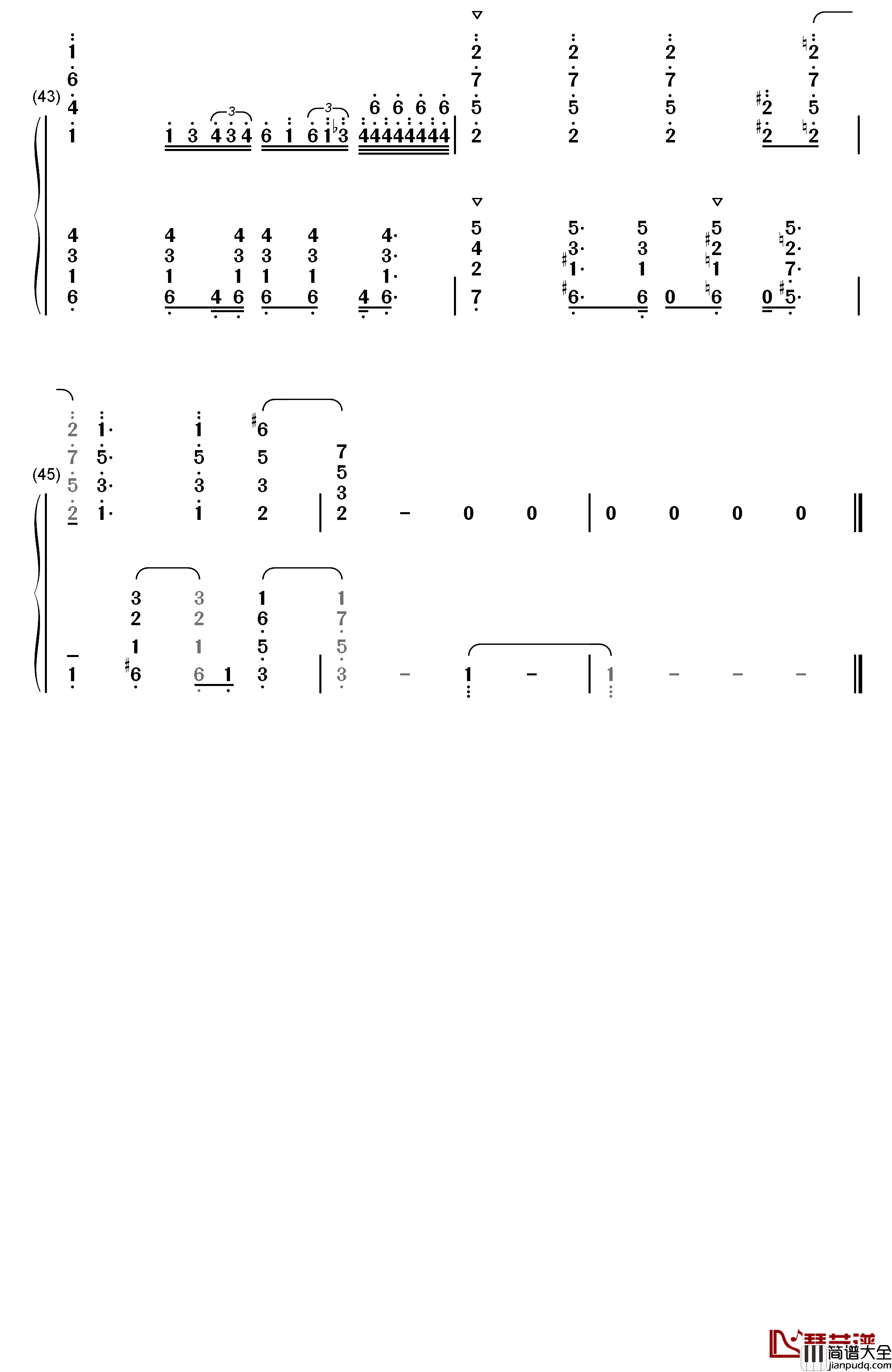 ロングホープ・フィリア钢琴简谱_数字双手_菅田将晖