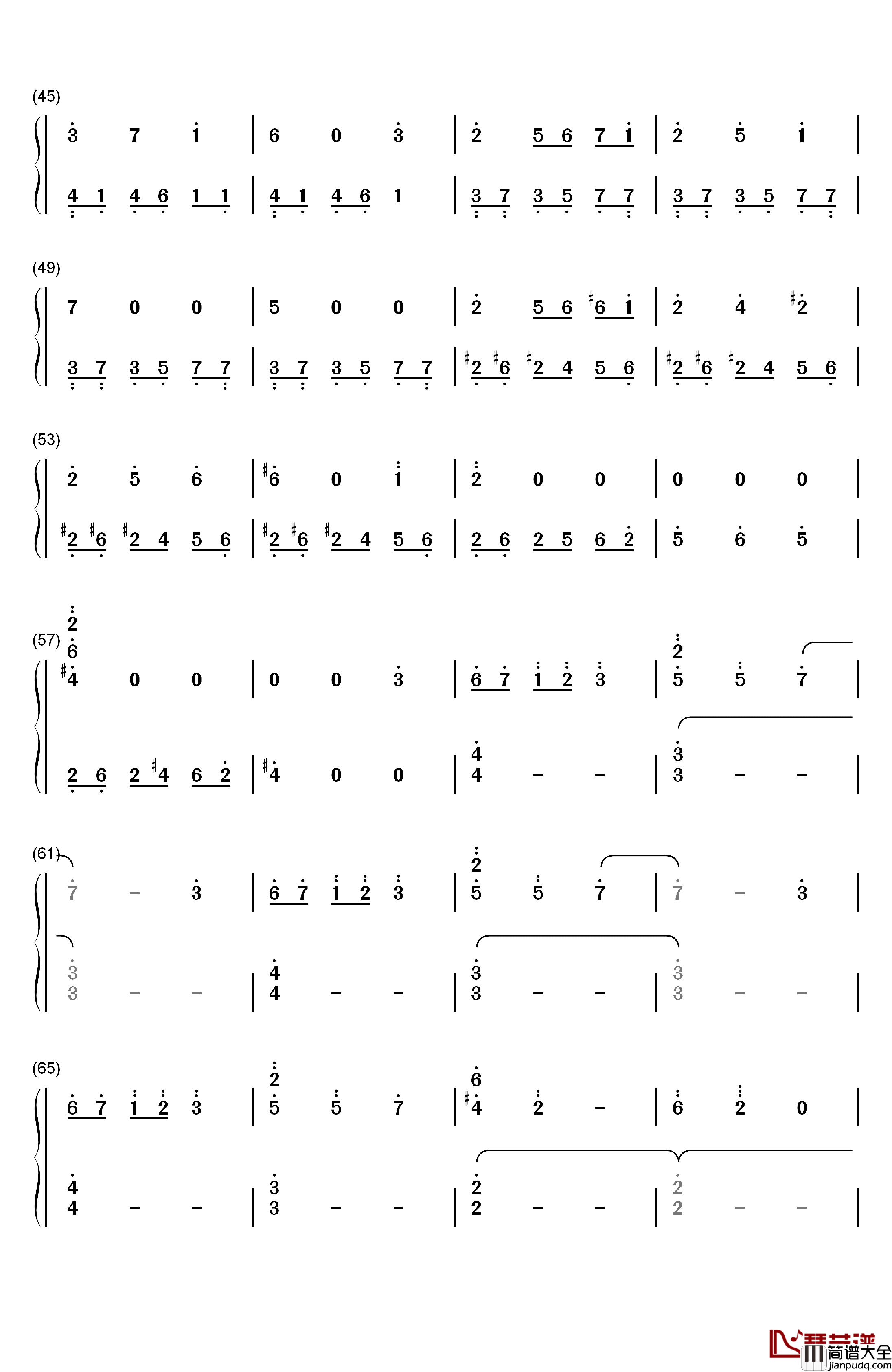 降り続く雨の街で钢琴简谱_数字双手_Manack作曲