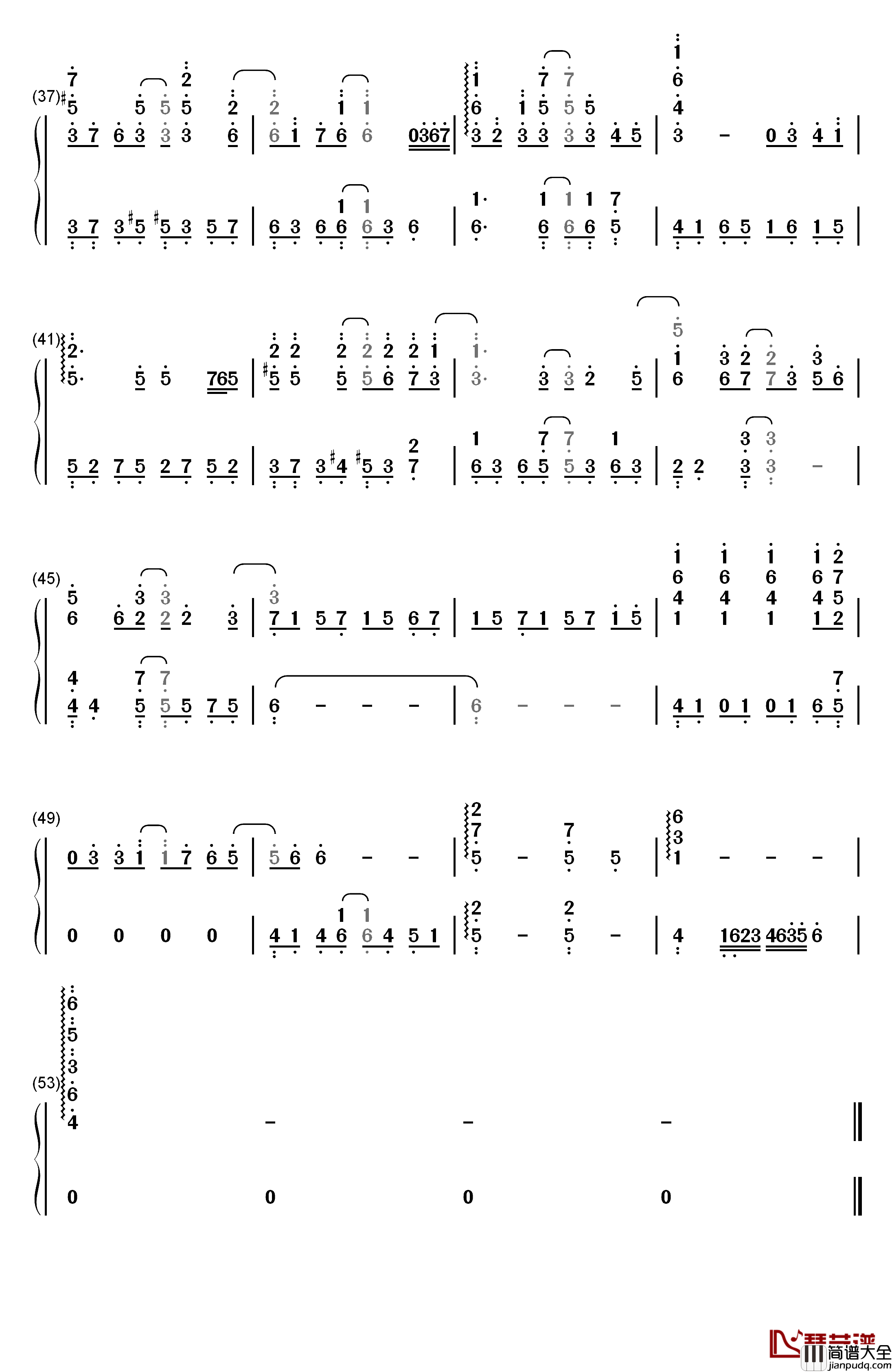 Traveler's_tale钢琴简谱_数字双手_riya