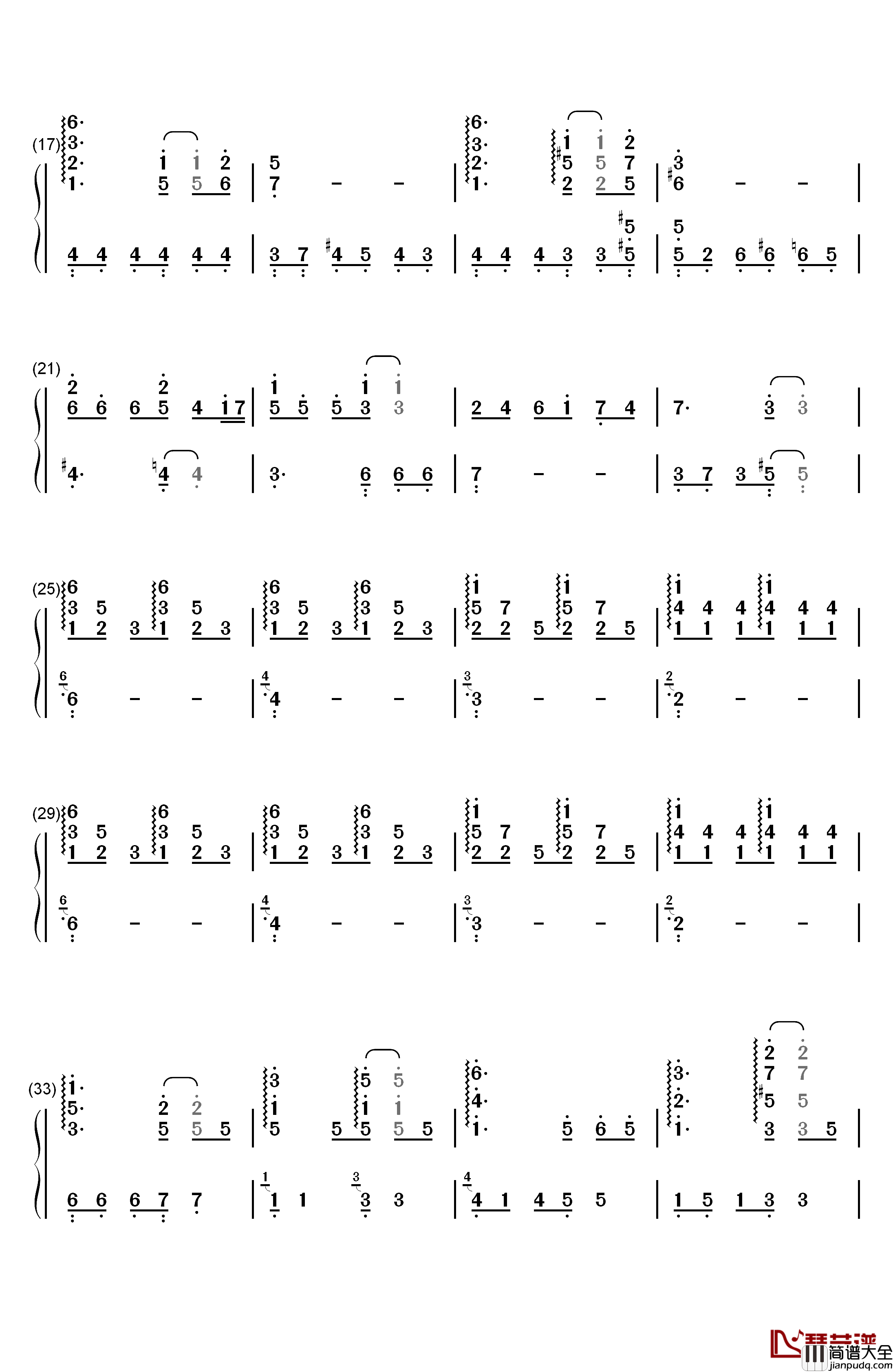 雨のテーマ钢琴简谱_数字双手_柿岛伸次