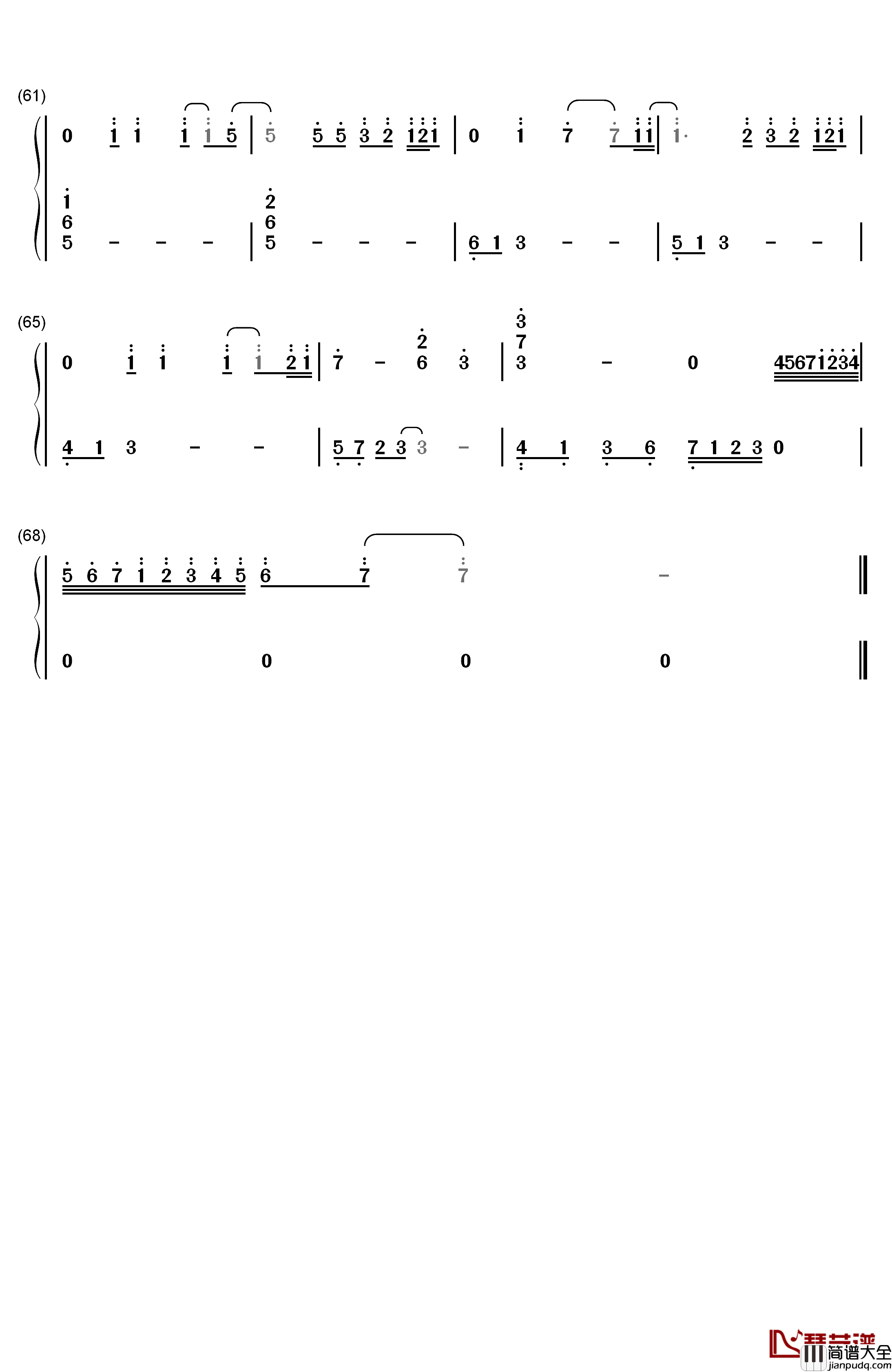 M钢琴简谱_数字双手_滨崎步