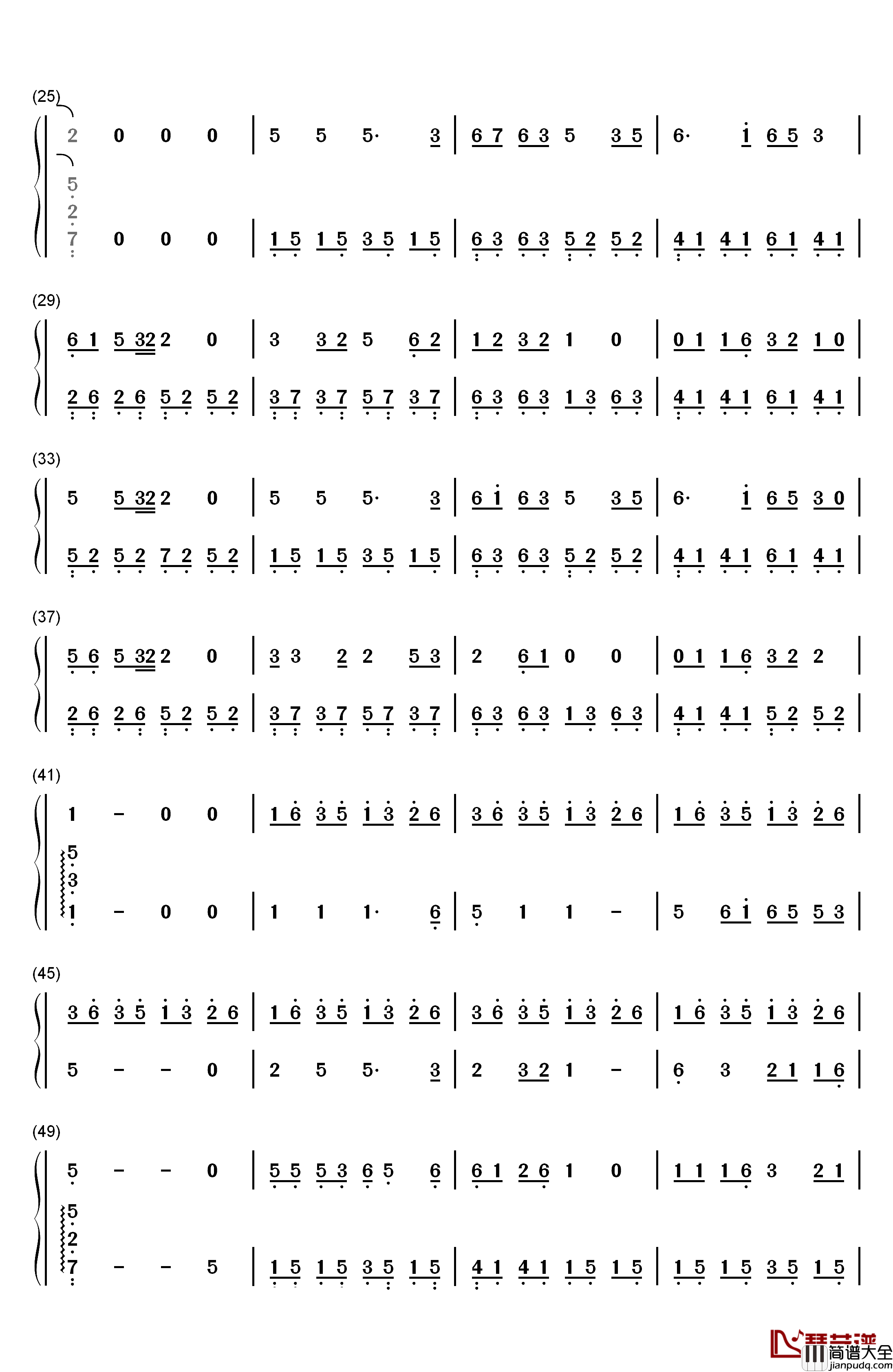 一荤一素钢琴简谱_数字双手_毛不易