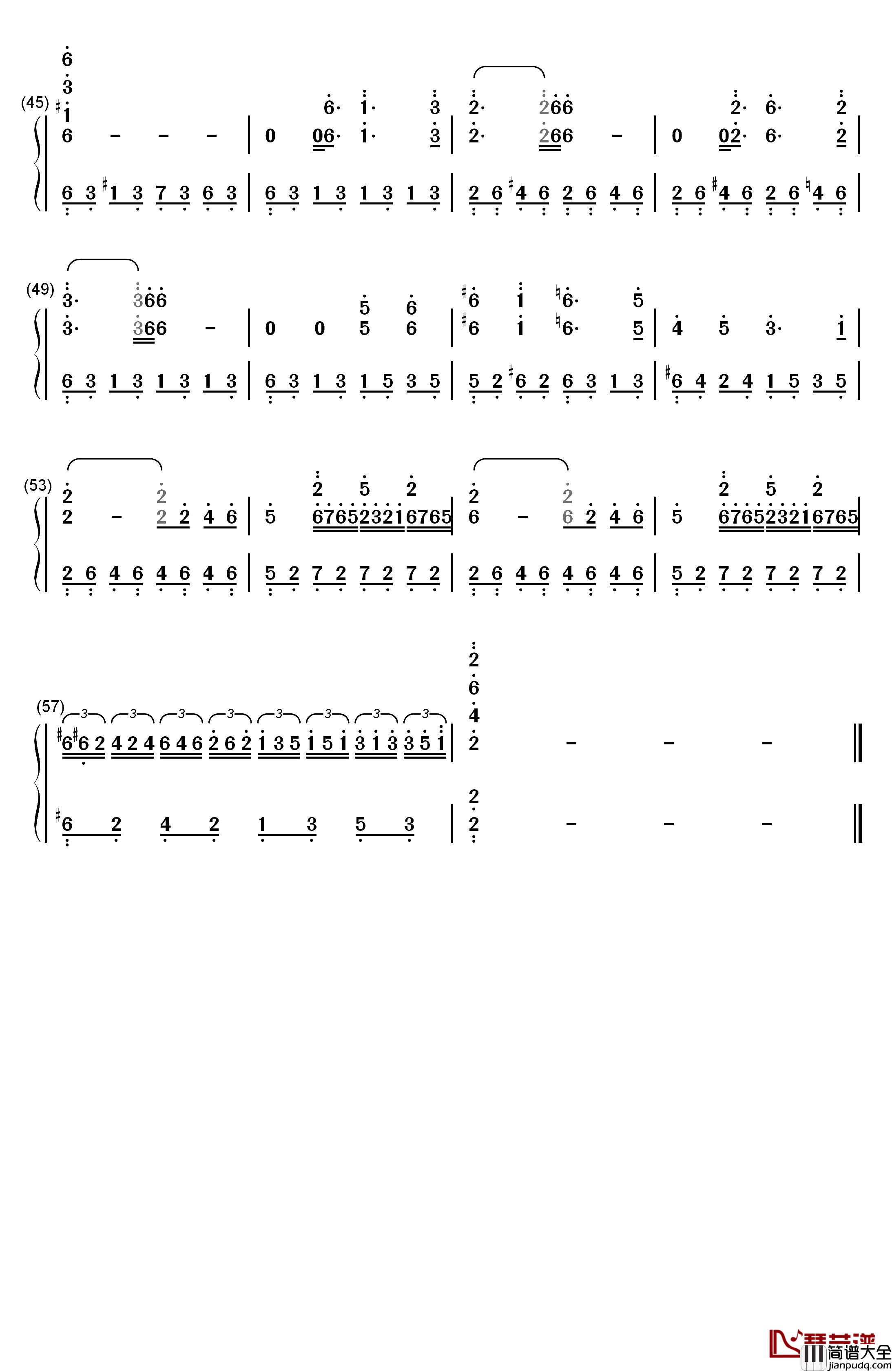 出埃及记柔情版钢琴简谱_数字双手_马克西姆__Maksim